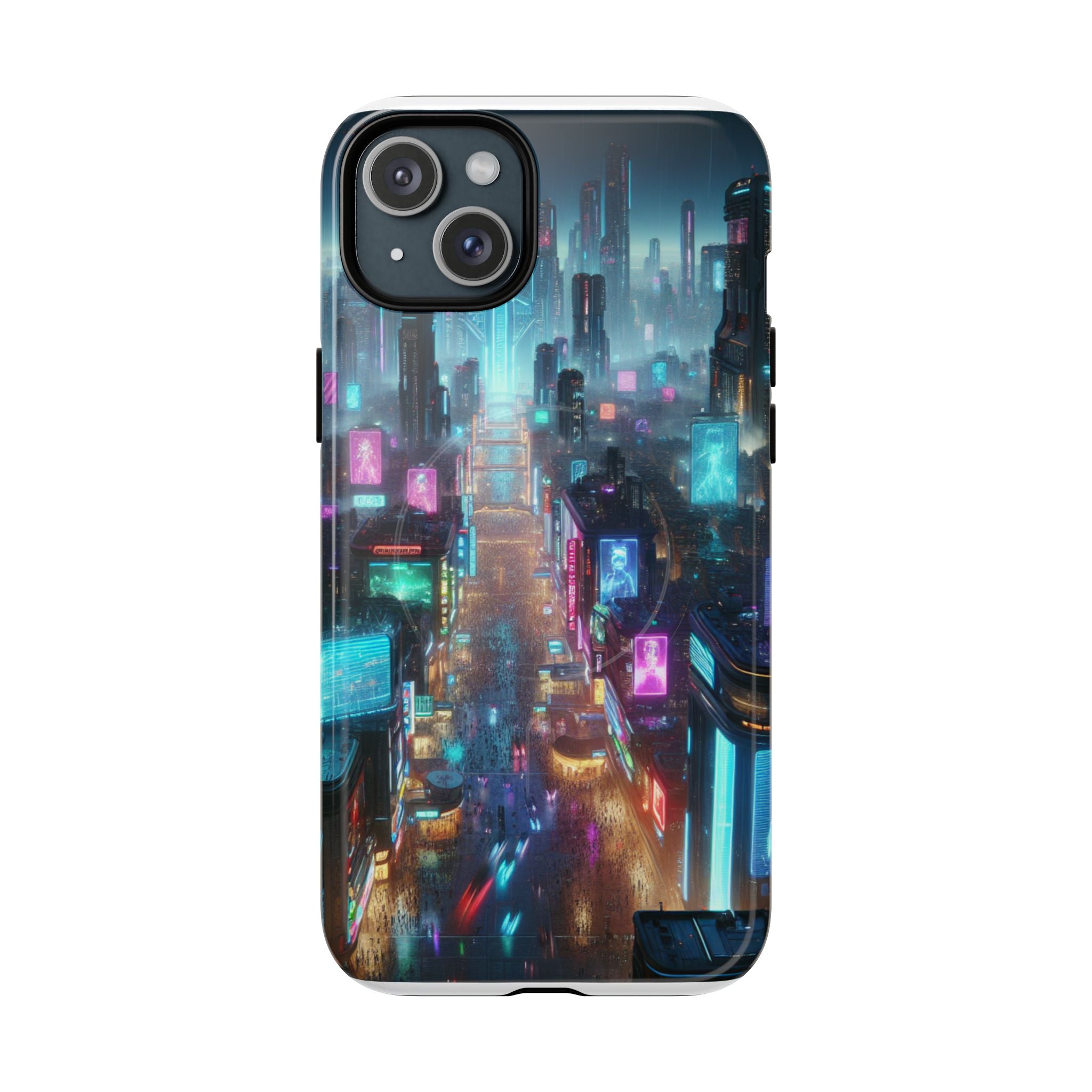 Futuristic Cityscape Phone Case, Tough Magnetic Cases, Urban Aesthetic, Tech Accessories, Gifts for Tech Lovers, Holiday Phone Cases
