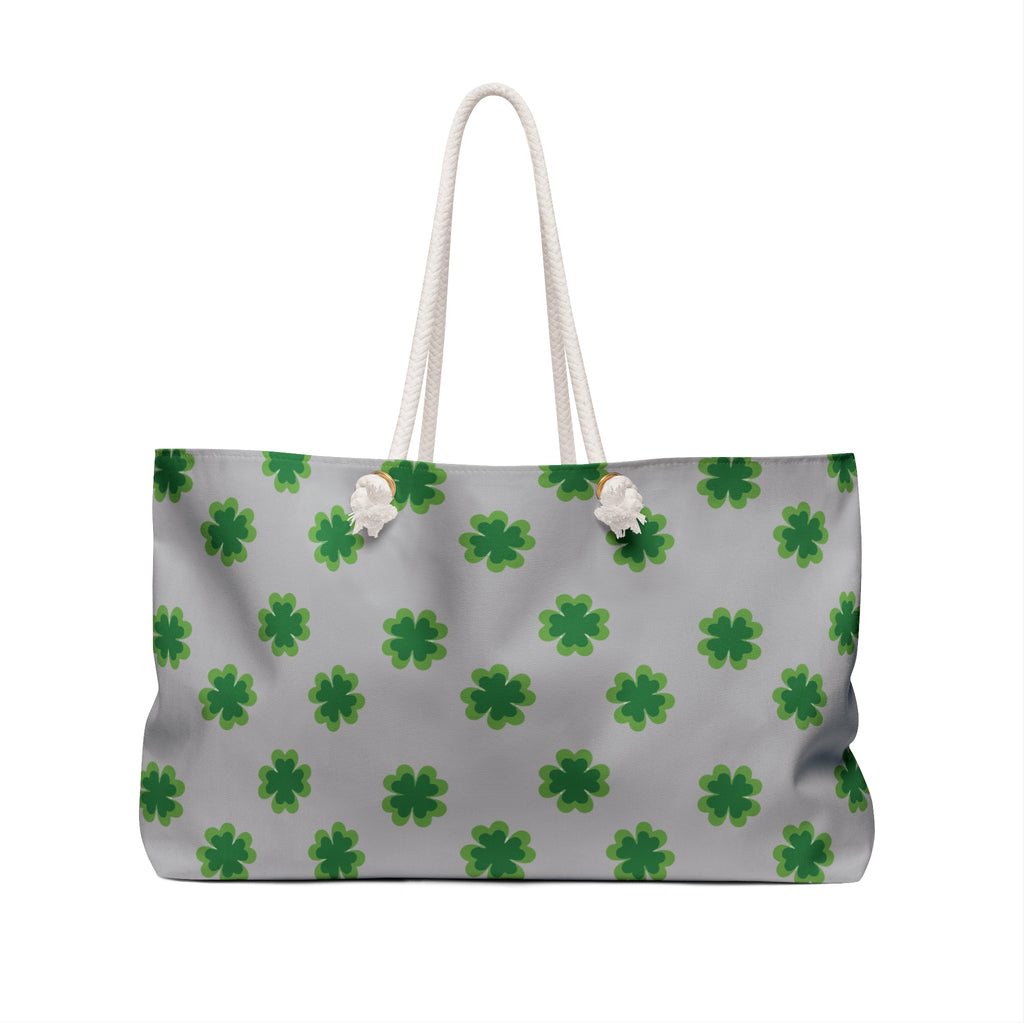 St. Patrick's Day Weekender Bag | Shamrock Tote for Travel, Beach, Gym, or Weekend Getaway | Lucky Charm Gift