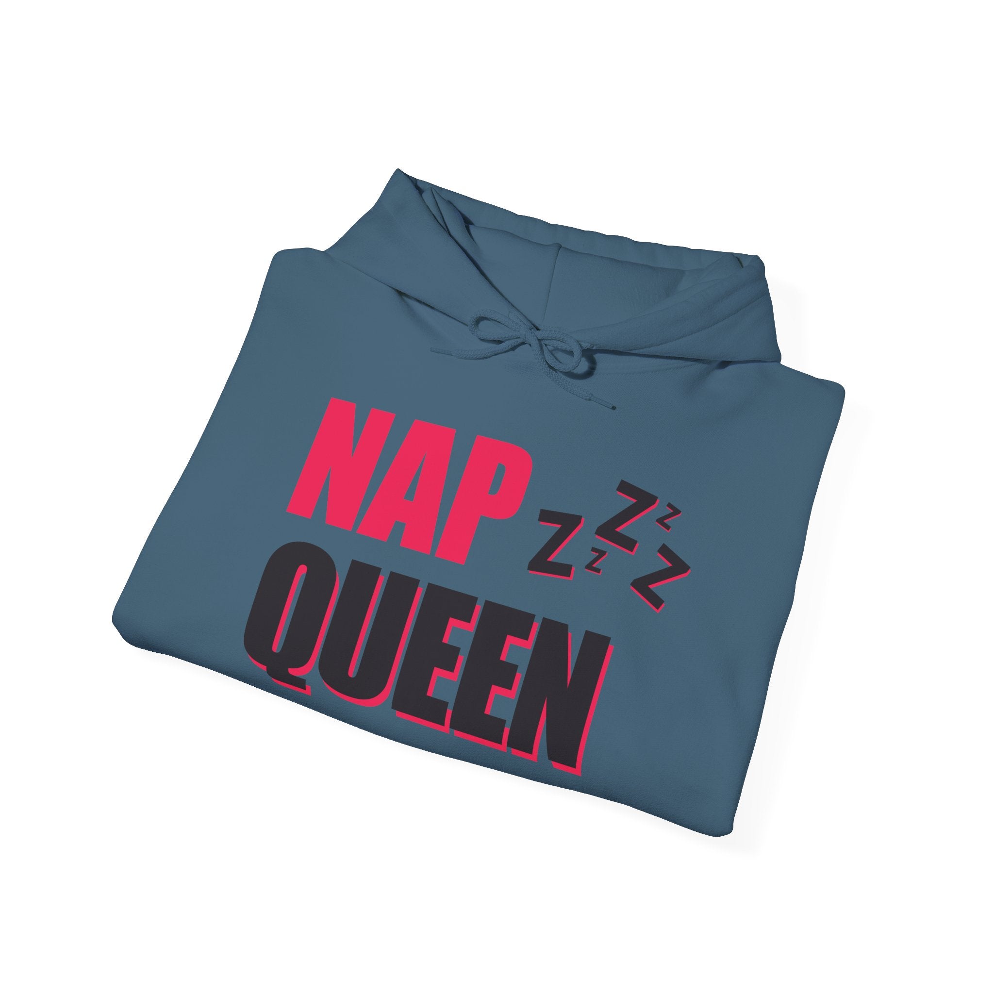 Nap Queen Unisex Hoodie, Cozy Sleepwear, Perfect for Naps, Gift for Nap Lovers, Trendy Lounge Clothing, Orange Sweatshirt