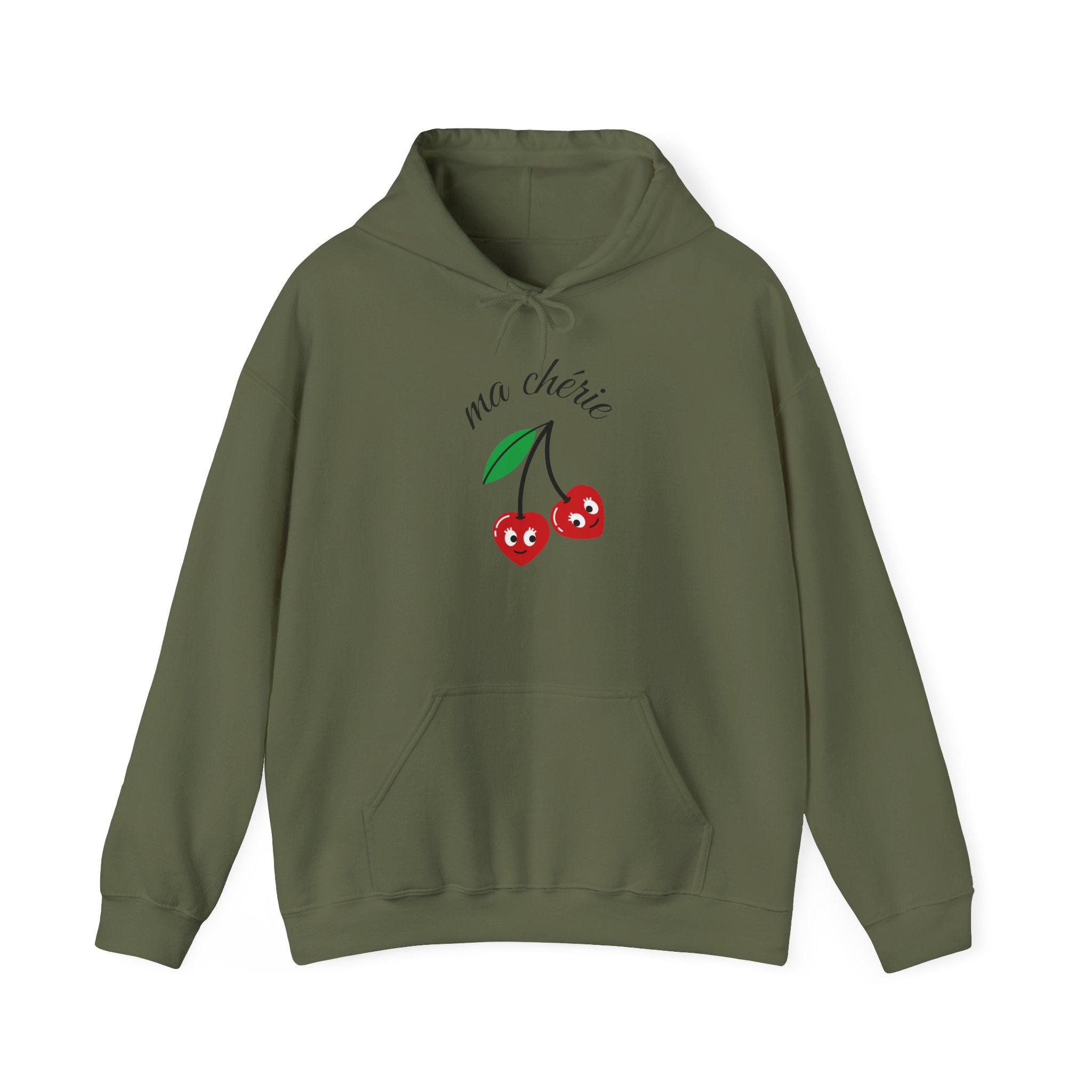 Cute Cherry Design Hoodie, Cozy Unisex Sweatshirt, Gift for Her, Valentine's Day Apparel, Casual Comfort Wear, Ma Chérie Sweatshirt