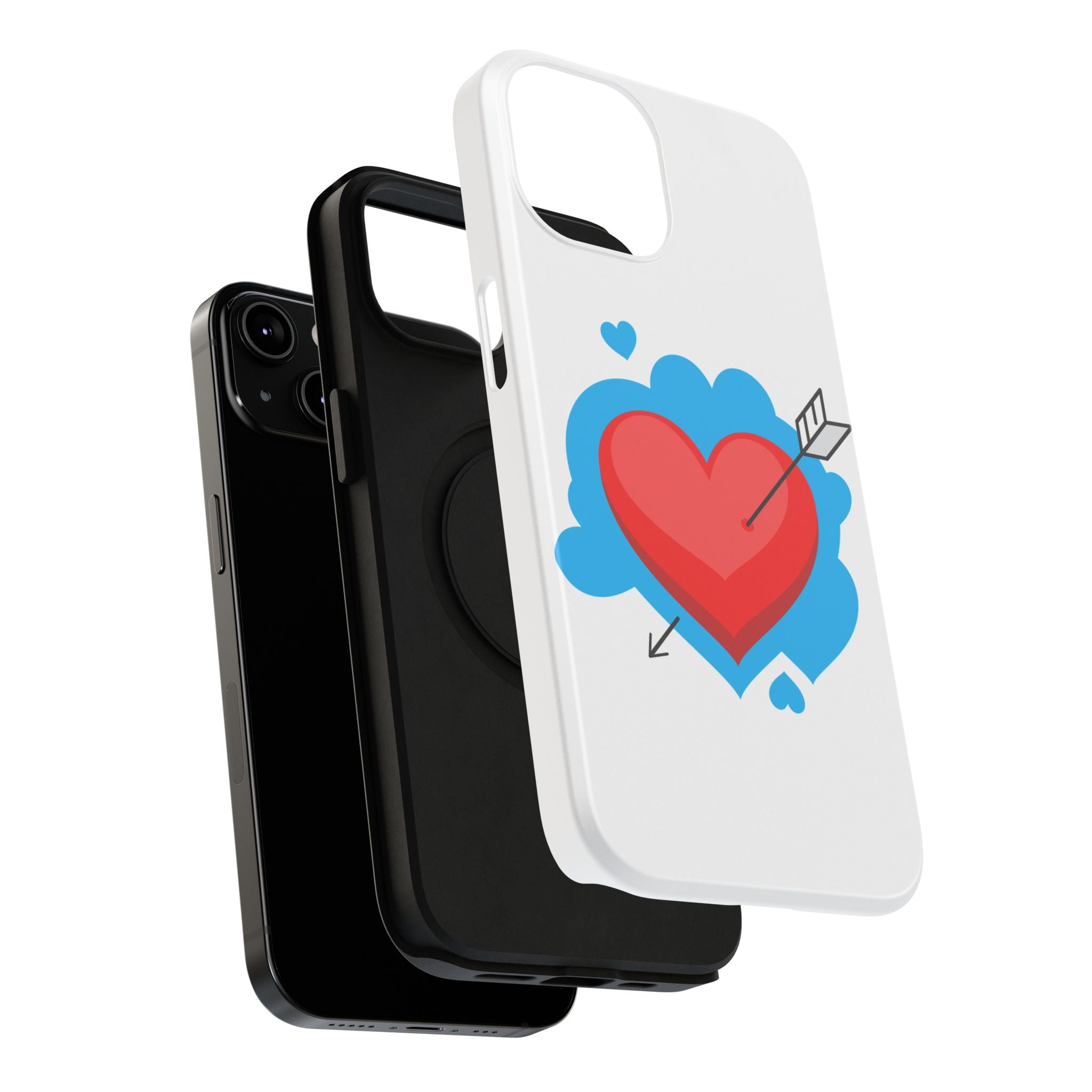 Heart Arrow Impact-Resistant Phone Case, Cute Phone Cover, Valentine's Day Gift, Durable Case, Love Themed Accessory