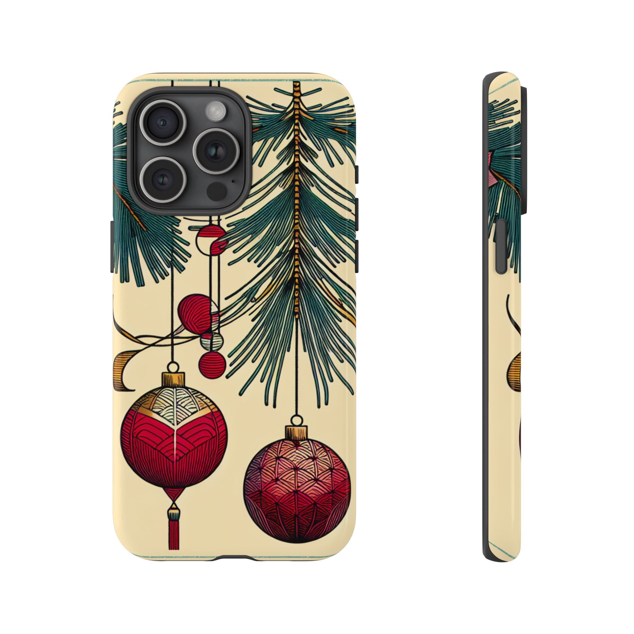Christmas Phone Case with Ornament Design | Holiday Gift, Festive Mobile Cover, Cute Tough Case, Winter Decoration