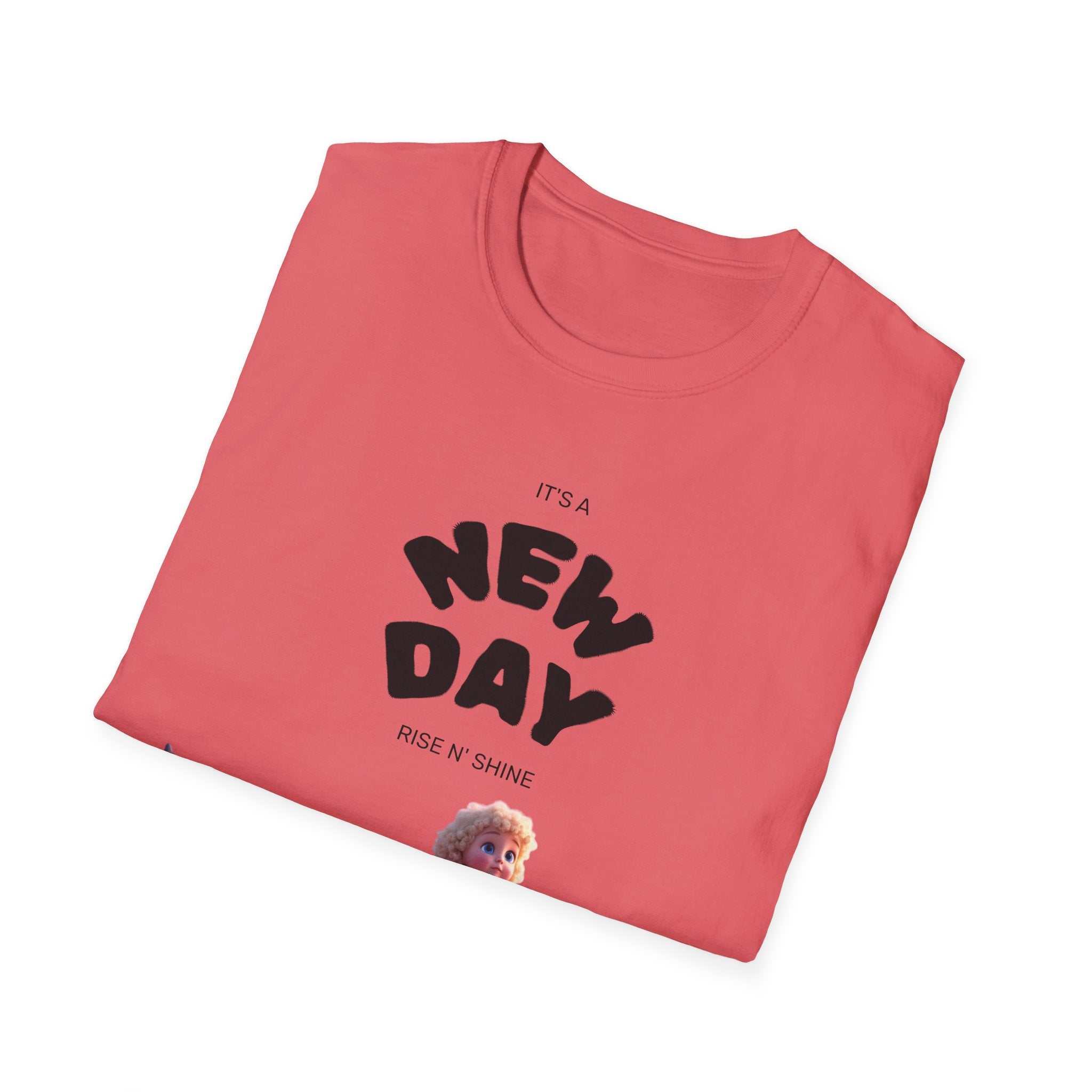 Whimsical Dolphin T-Shirt | Unisex Softstyle Tee | Fun Graphic Tee, New Day Shirt, Ocean Lover Gift, Casual Wear