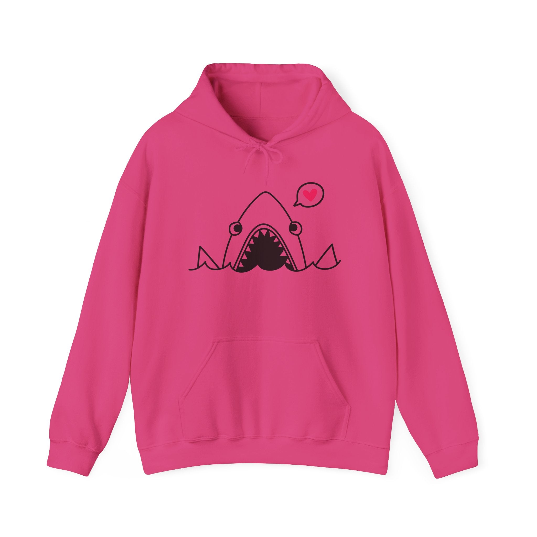 Shark Love Hoodie - Cute Unisex Sweatshirt, Gifts for Ocean Lovers, Funny Shark Apparel, Beach Day Outfit, Valentine's Day Gift