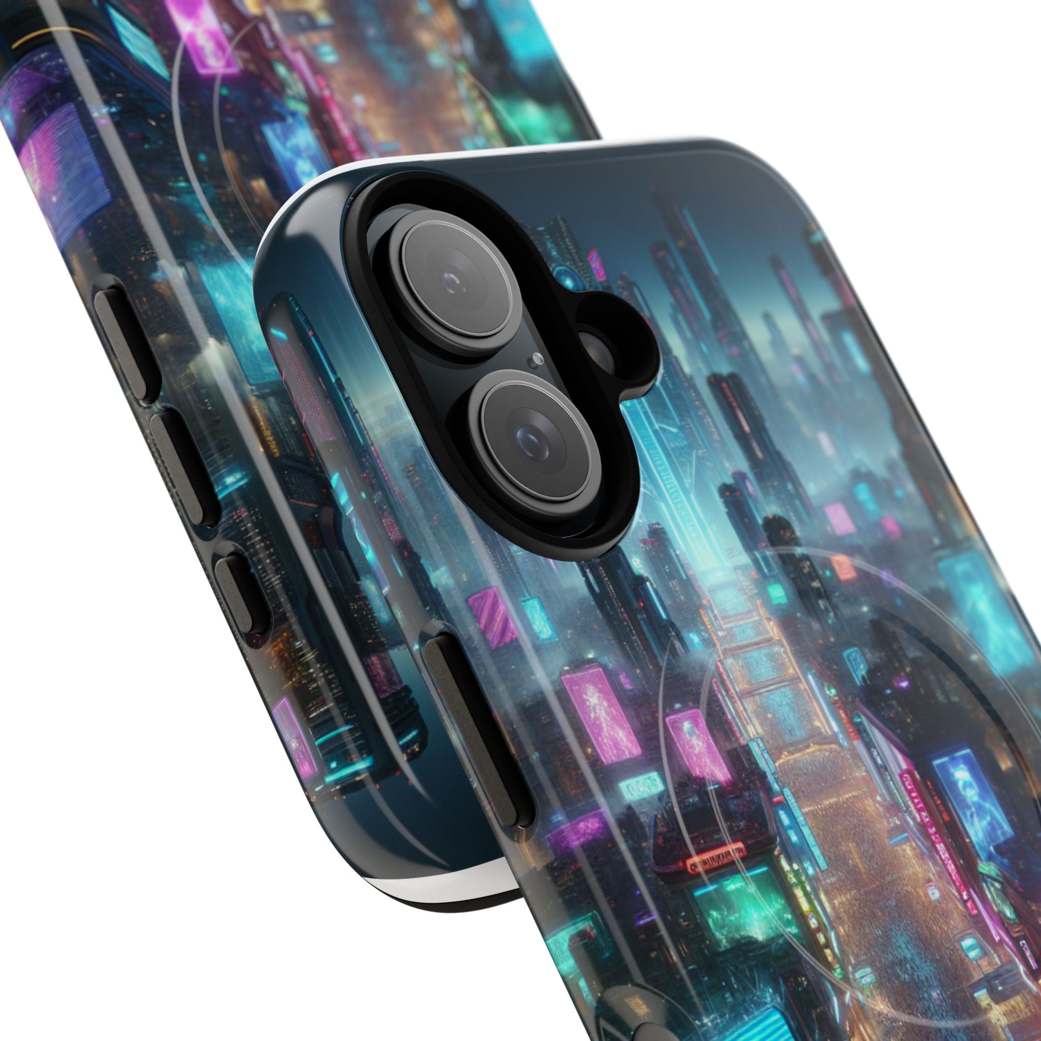 Futuristic Cityscape Phone Case, Tough Magnetic Cases, Urban Aesthetic, Tech Accessories, Gifts for Tech Lovers, Holiday Phone Cases