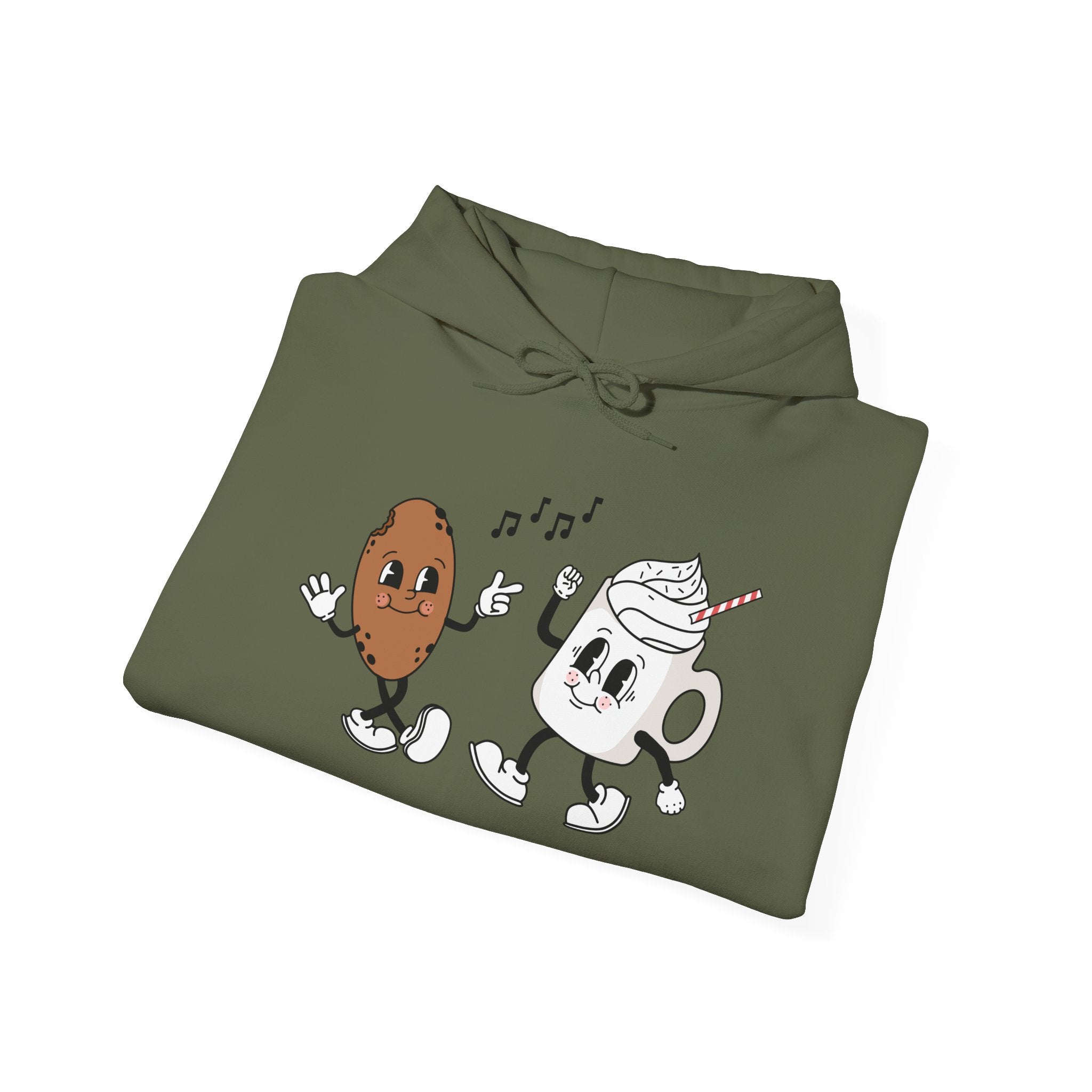 Kawaii Foodie Hoodie - Cute Unisex Sweatshirt with Singing Milkshake & Cookie | Cozy Gift for Food Lovers, Casual Wear, Birthdays
