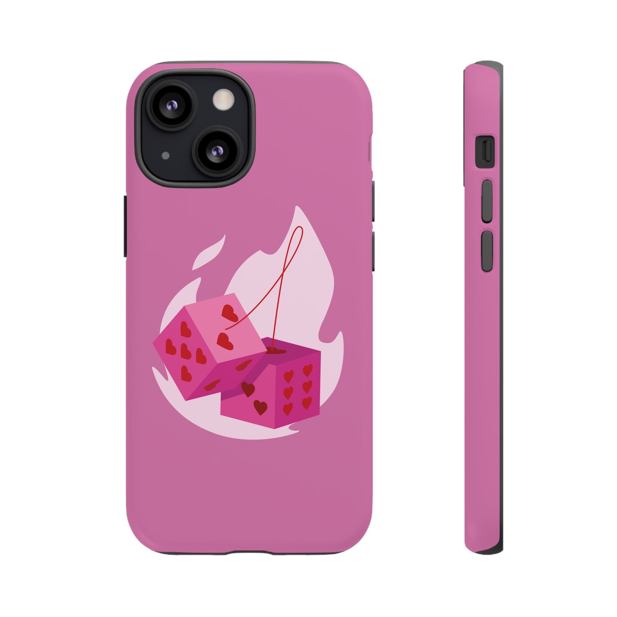 Phone Case, Tough Phone Cover, Heart Design, Cute Cell Accessories, Valentine's Day Gift, Trendy Pink Case