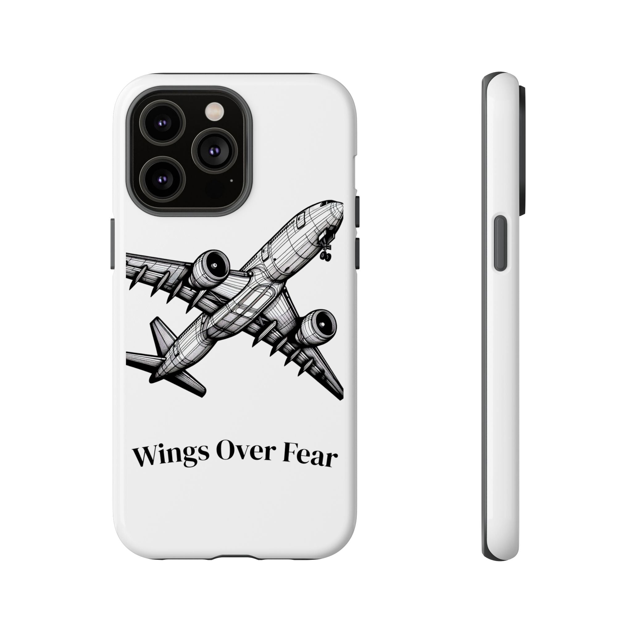 Aviation Phone Case, Inspirational Pilot Gift, Travel Enthusiast Accessory, Unique Airplane Case, Wings Over Fear Design