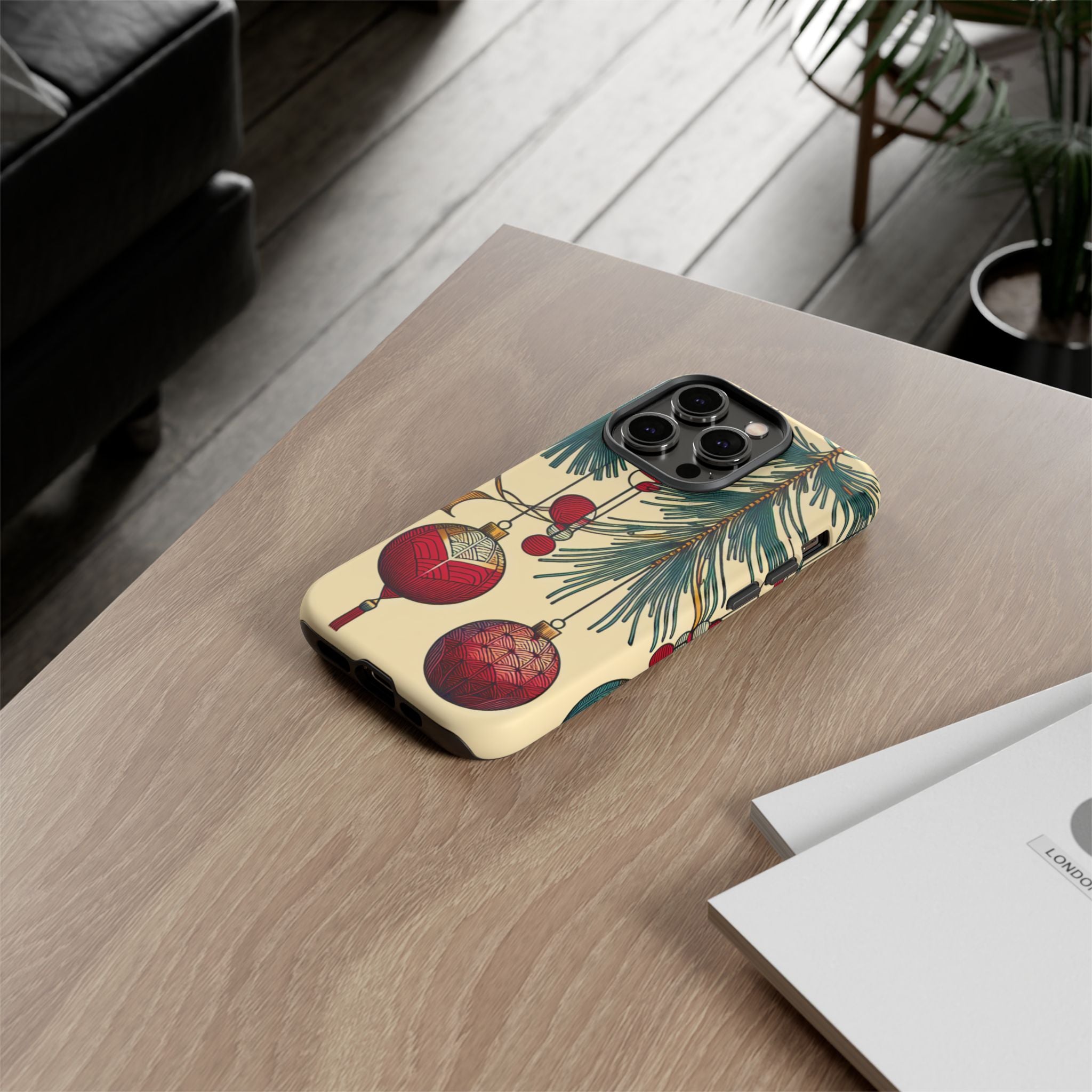 Christmas Phone Case with Ornament Design | Holiday Gift, Festive Mobile Cover, Cute Tough Case, Winter Decoration