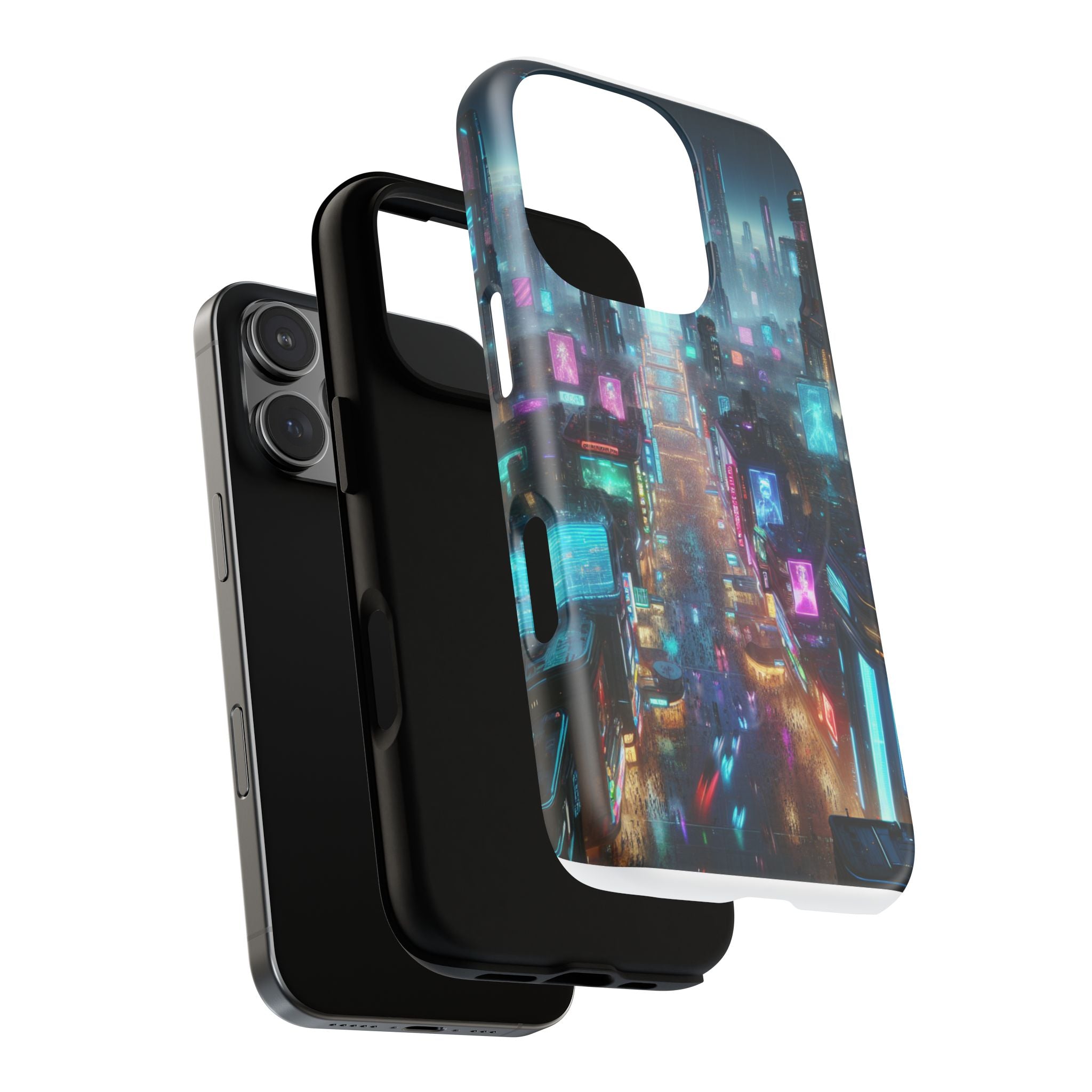 Futuristic Cityscape Phone Case, Tough Magnetic Cases, Urban Aesthetic, Tech Accessories, Gifts for Tech Lovers, Holiday Phone Cases
