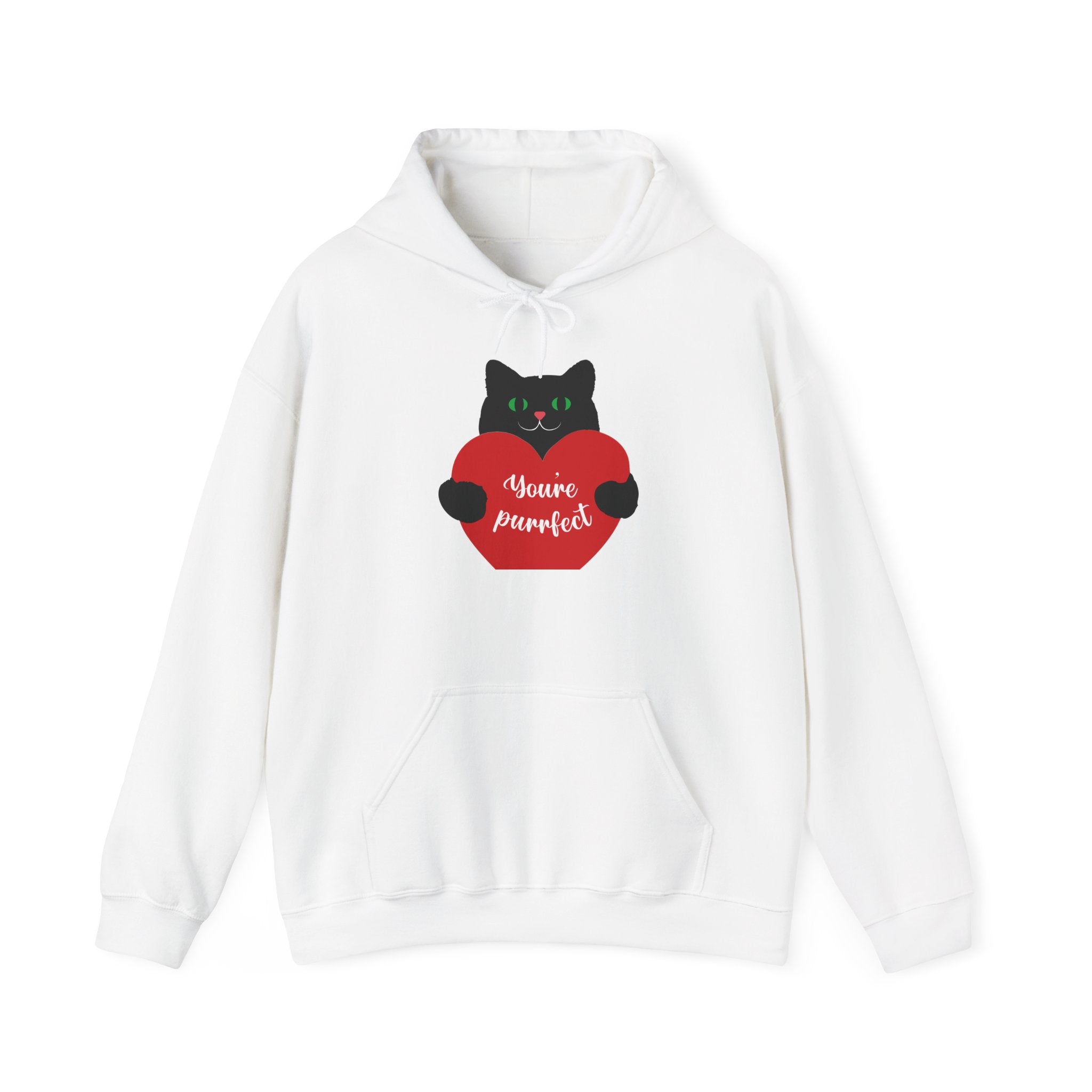 Purrfect Love Hoodie - Cozy Cat Sweatshirt for Pet Lovers, Valentine's Day, Gifts for Cat Owners, Cute Animal Apparel