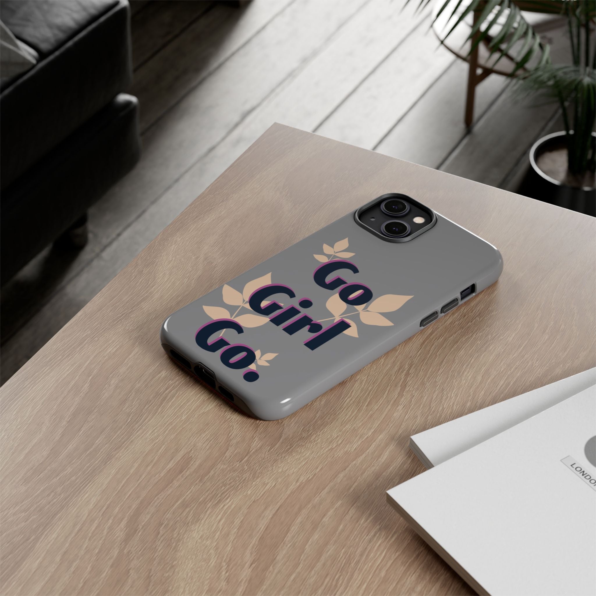 Stylish Phone Case - Go Girl Go, Motivational Tough Case, Gift for Her, Kindness Reminder, Floral Mobile Cover, Inspirational Phone [...]