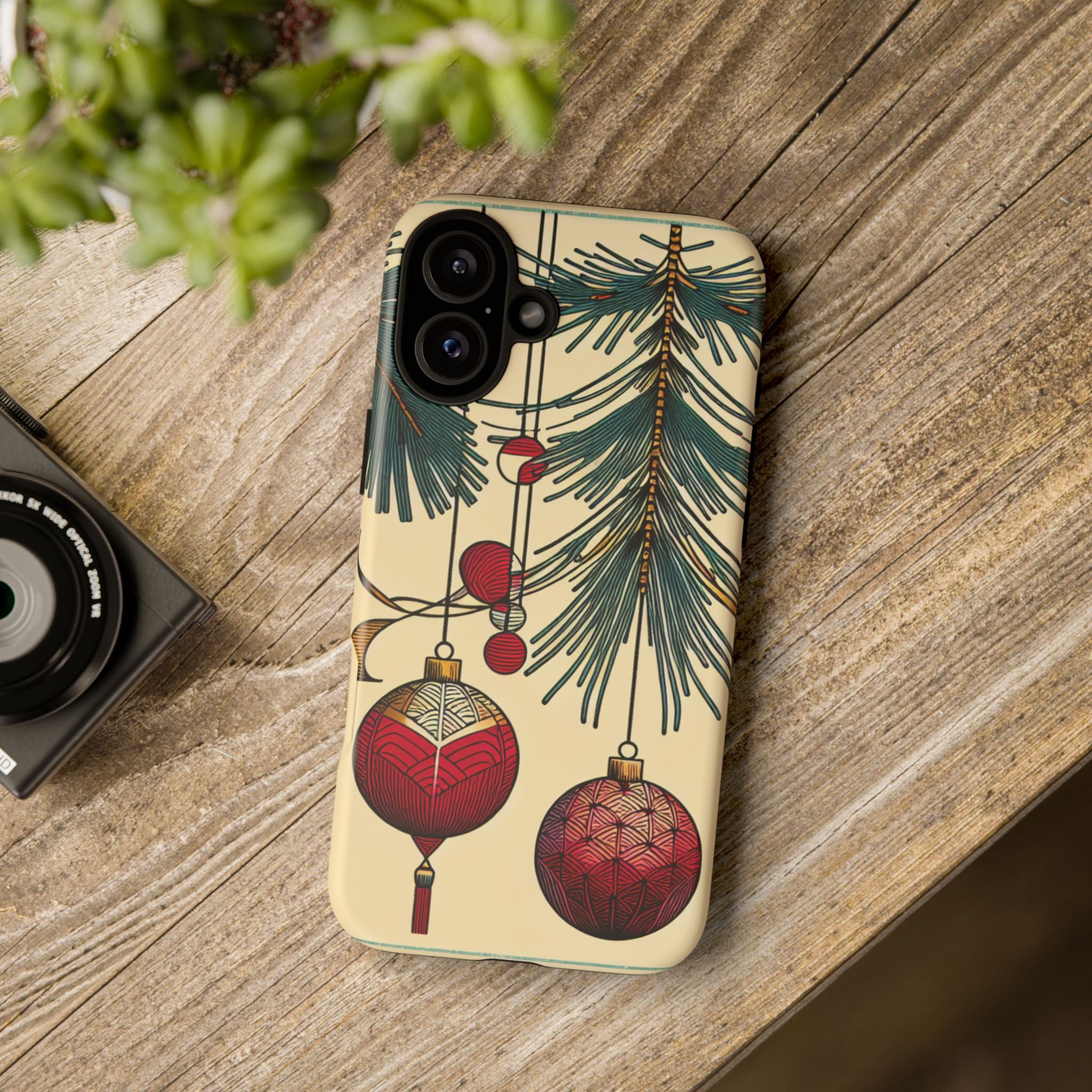 Christmas Phone Case with Ornament Design | Holiday Gift, Festive Mobile Cover, Cute Tough Case, Winter Decoration