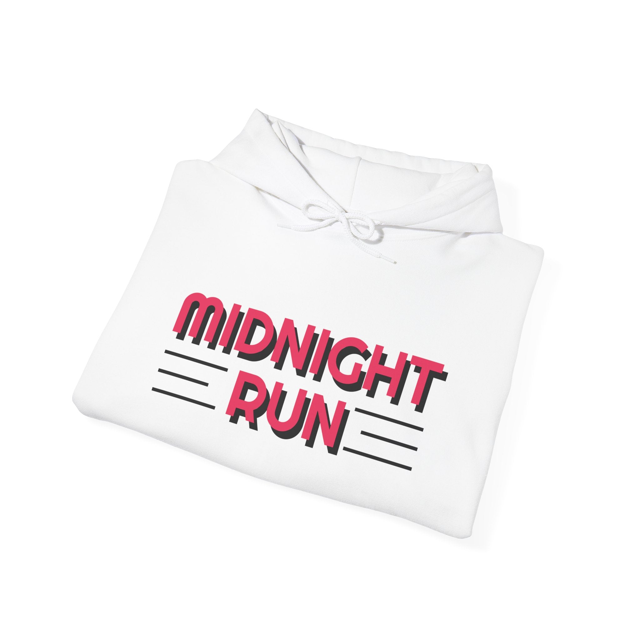 Midnight Run Hooded Sweatshirt, Cozy Pullover for Fitness, Gym Wear, Casual Outing, Gift for Runners, Active Lifestyle