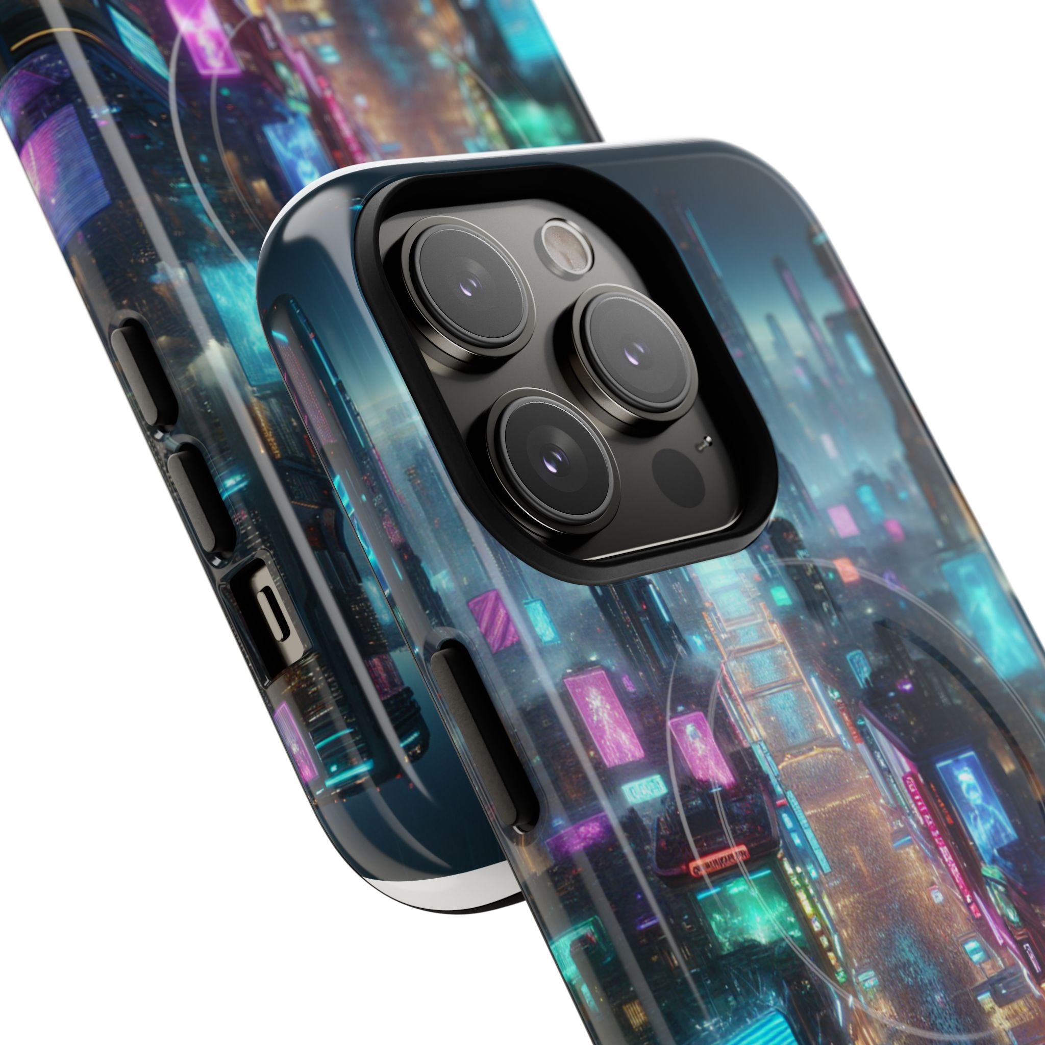 Futuristic Cityscape Phone Case, Tough Magnetic Cases, Urban Aesthetic, Tech Accessories, Gifts for Tech Lovers, Holiday Phone Cases