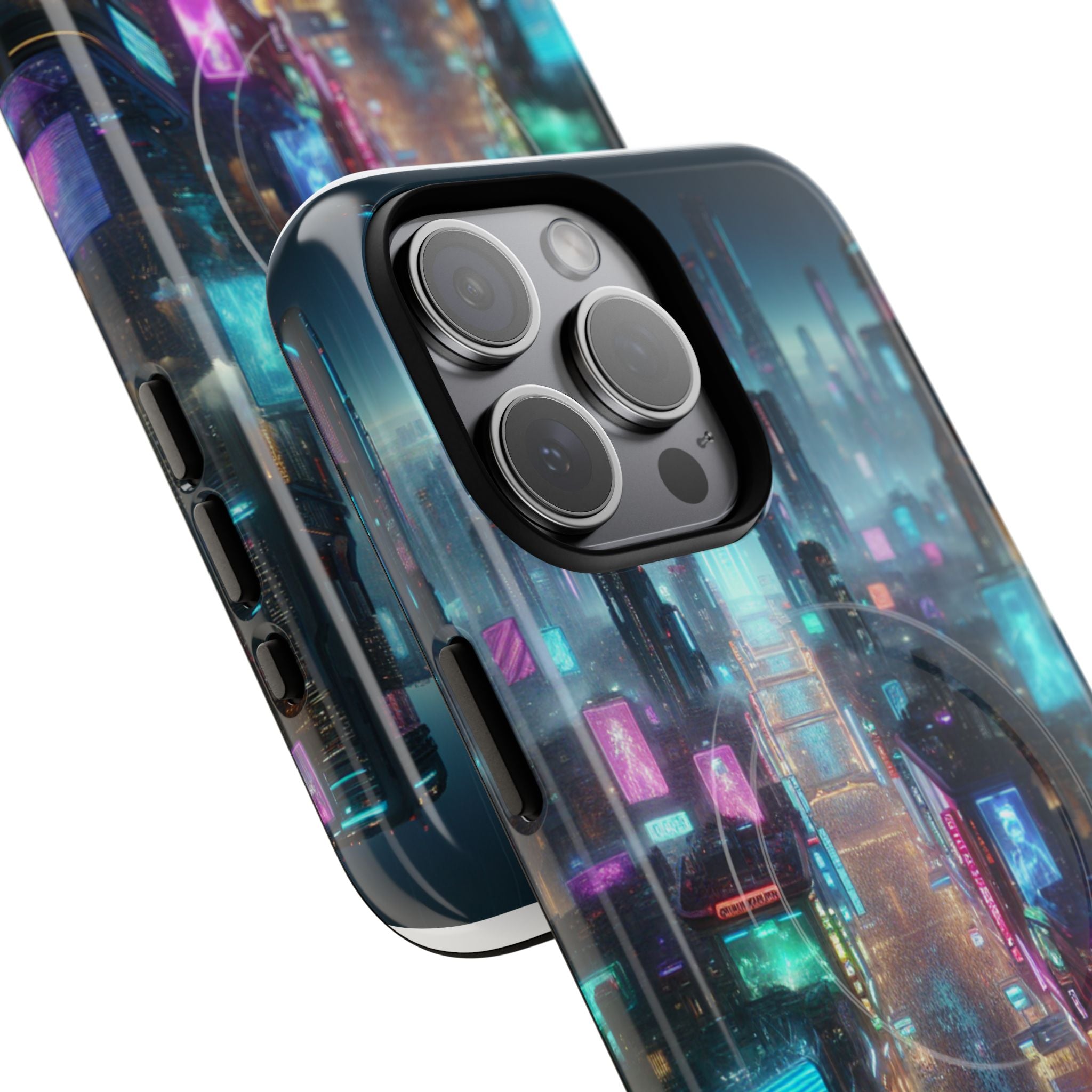 Futuristic Cityscape Phone Case, Tough Magnetic Cases, Urban Aesthetic, Tech Accessories, Gifts for Tech Lovers, Holiday Phone Cases
