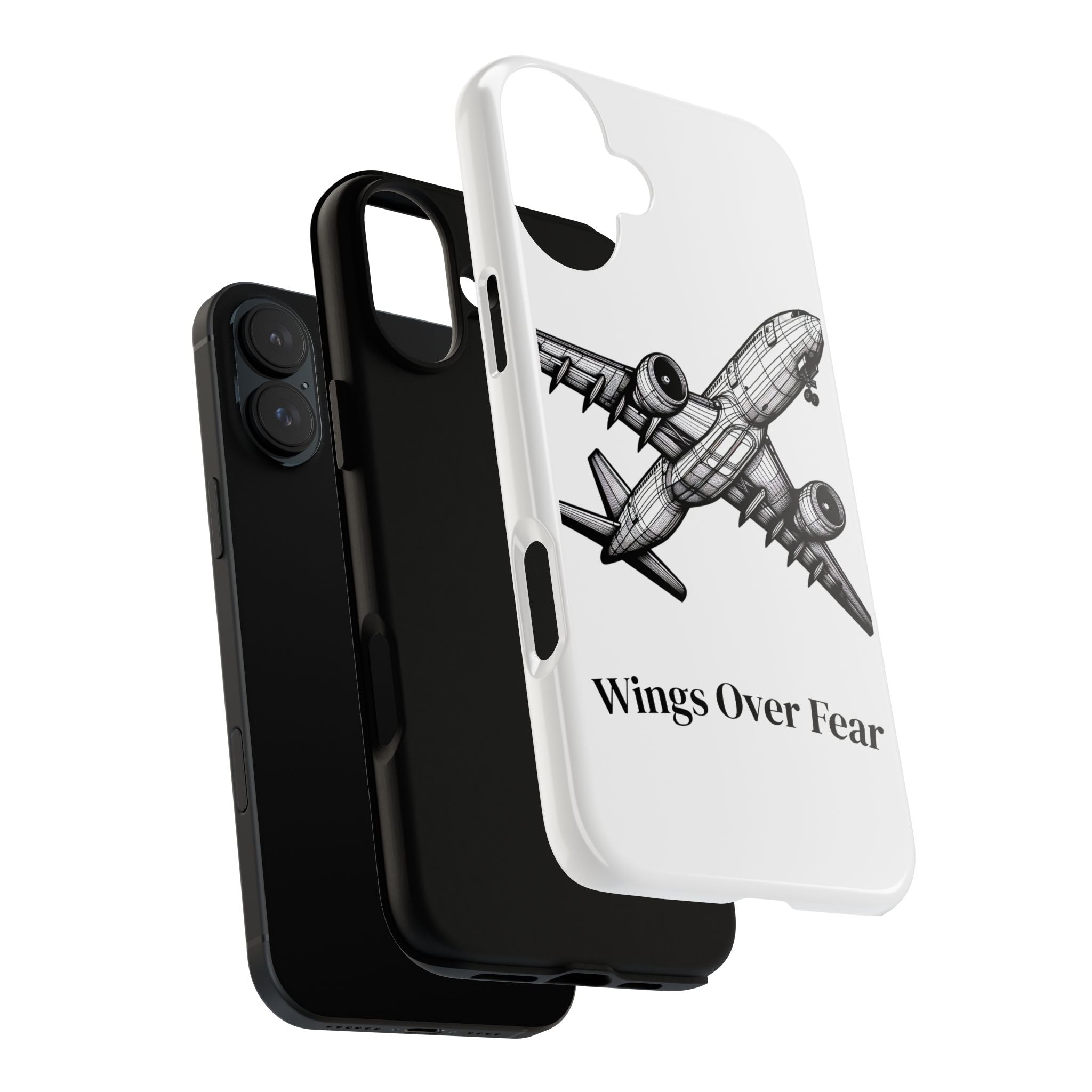 Aviation Phone Case, Inspirational Pilot Gift, Travel Enthusiast Accessory, Unique Airplane Case, Wings Over Fear Design