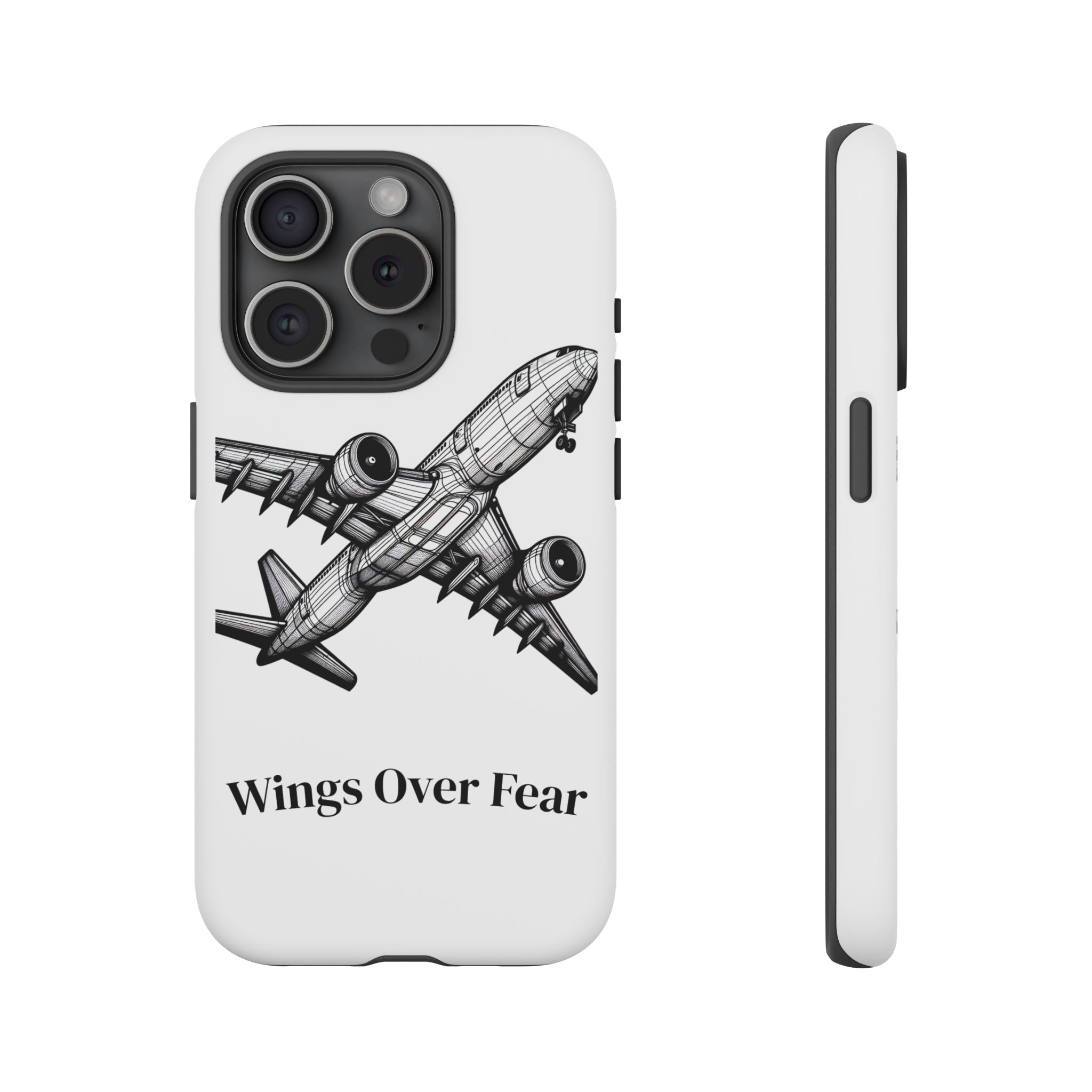 Aviation Phone Case, Inspirational Pilot Gift, Travel Enthusiast Accessory, Unique Airplane Case, Wings Over Fear Design