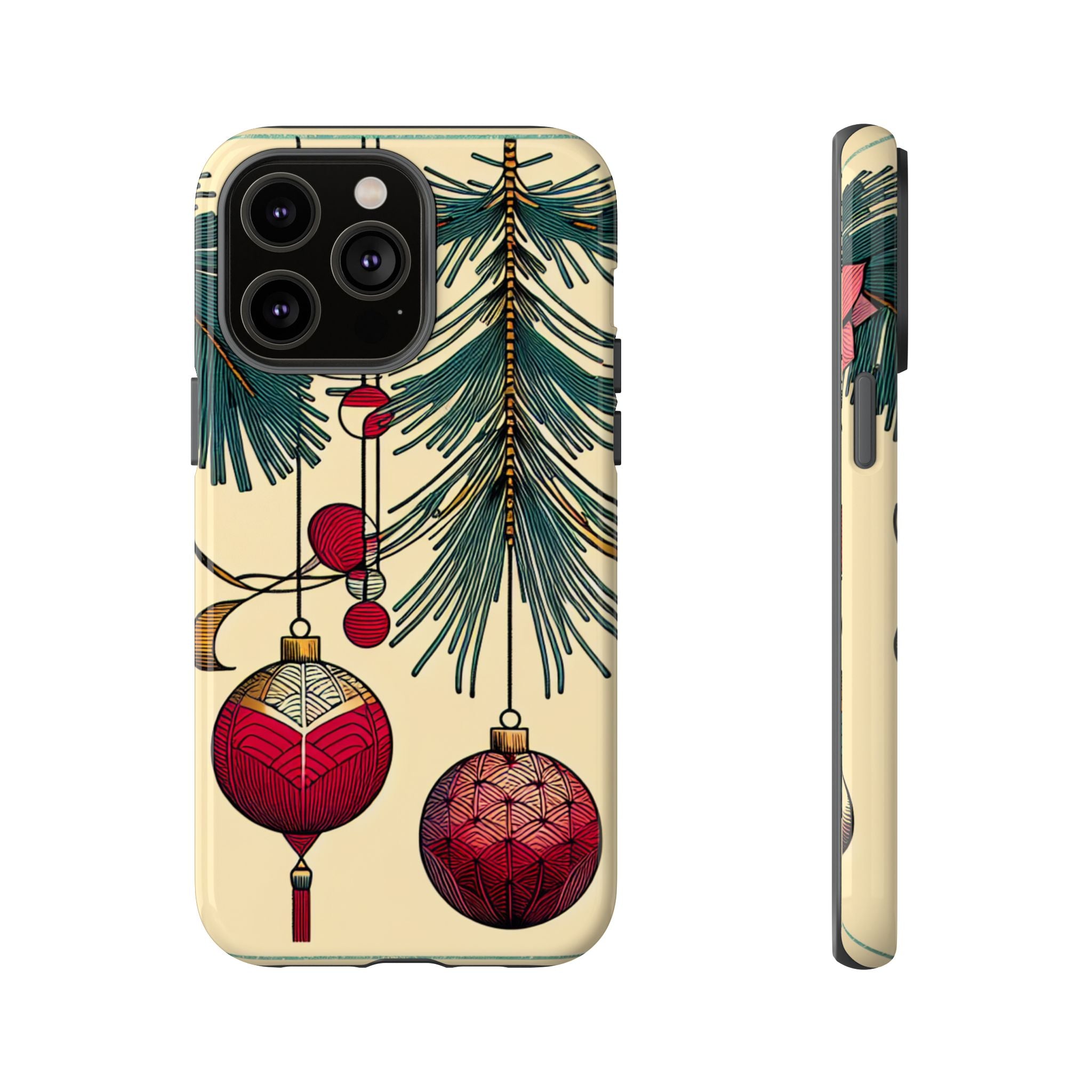 Christmas Phone Case with Ornament Design | Holiday Gift, Festive Mobile Cover, Cute Tough Case, Winter Decoration