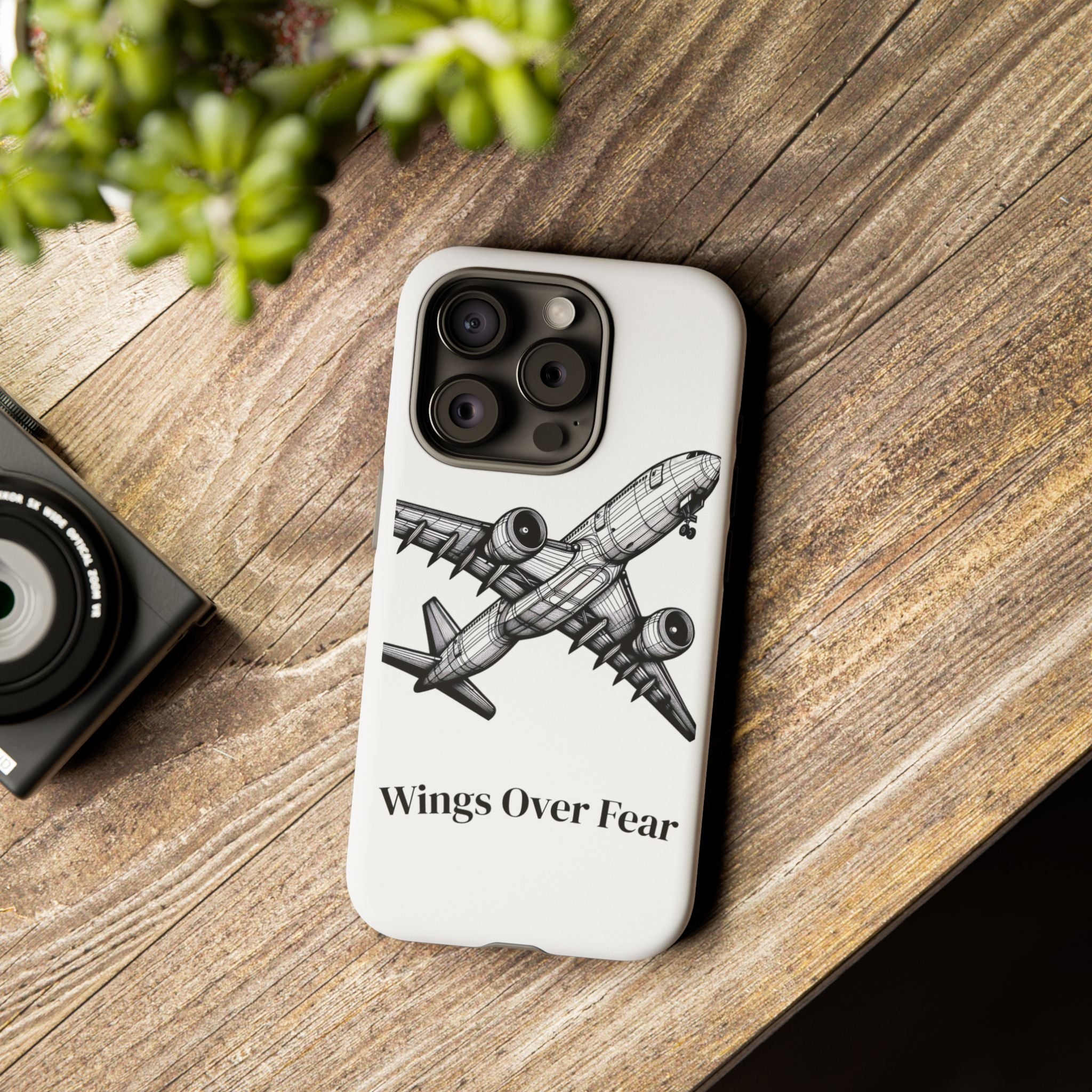 Aviation Phone Case, Inspirational Pilot Gift, Travel Enthusiast Accessory, Unique Airplane Case, Wings Over Fear Design