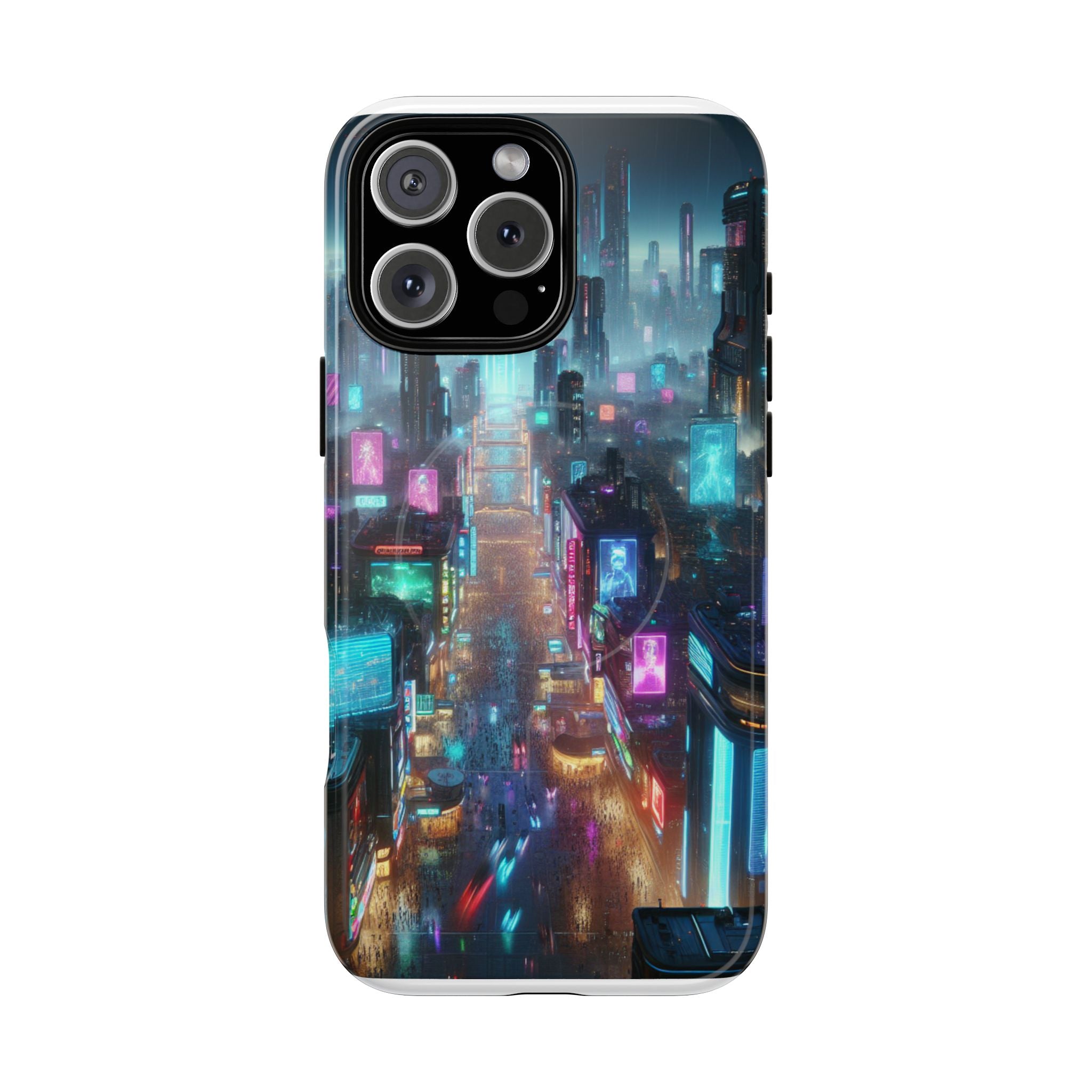 Futuristic Cityscape Phone Case, Tough Magnetic Cases, Urban Aesthetic, Tech Accessories, Gifts for Tech Lovers, Holiday Phone Cases