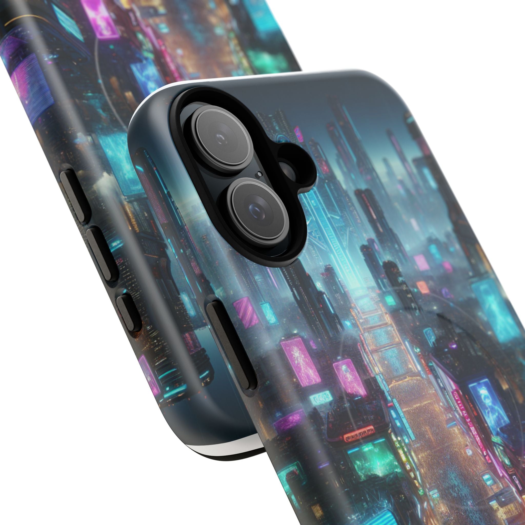 Futuristic Cityscape Phone Case, Tough Magnetic Cases, Urban Aesthetic, Tech Accessories, Gifts for Tech Lovers, Holiday Phone Cases