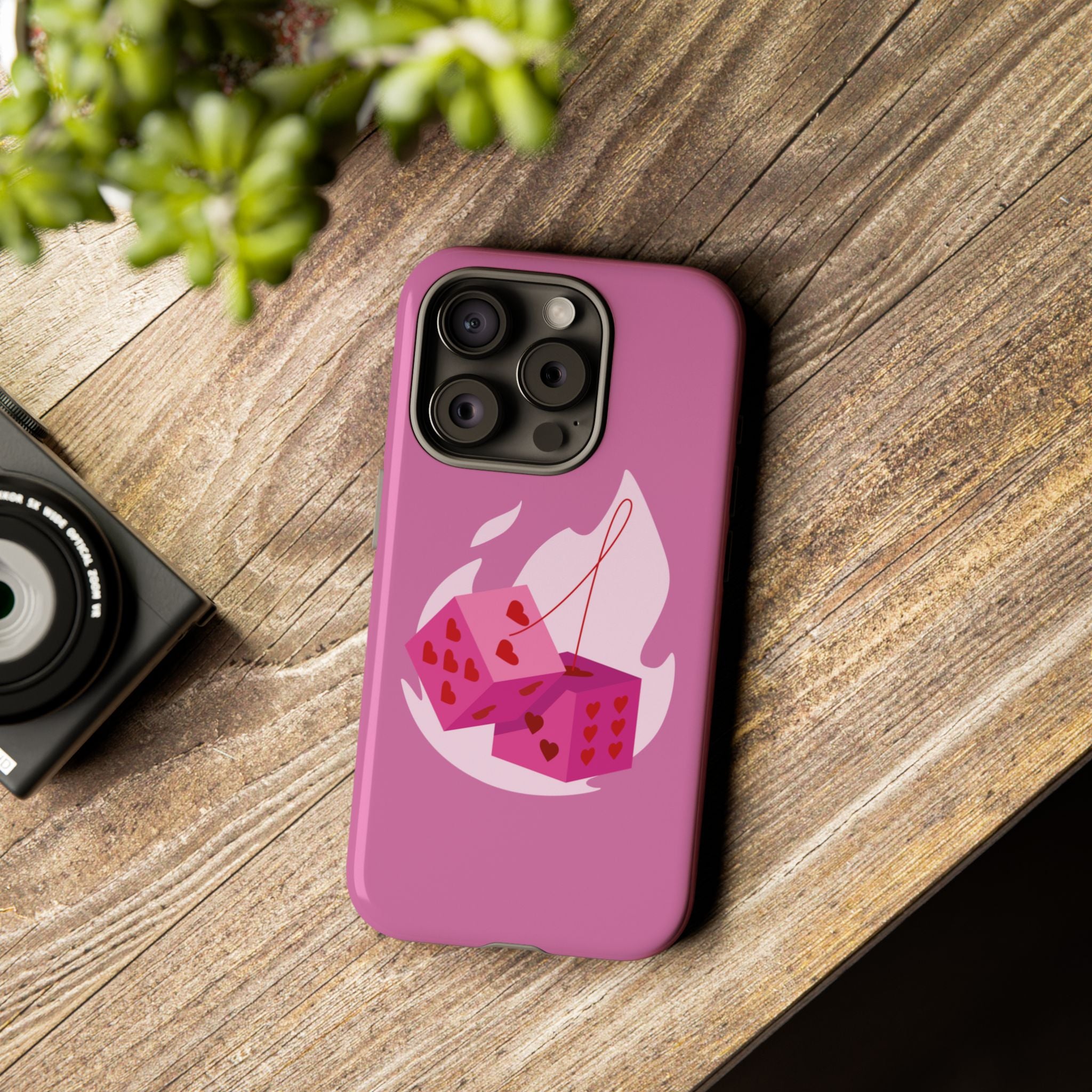 Phone Case, Tough Phone Cover, Heart Design, Cute Cell Accessories, Valentine's Day Gift, Trendy Pink Case