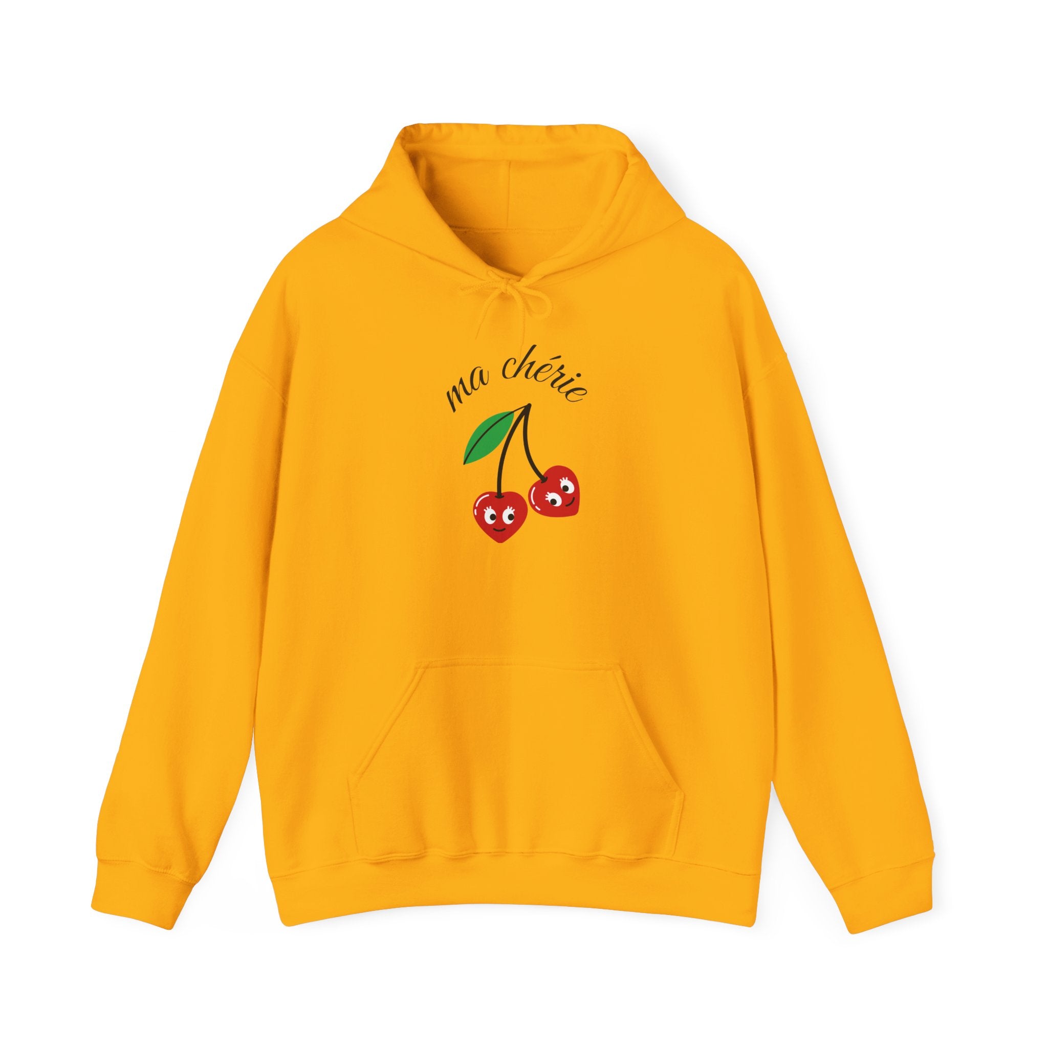 Cute Cherry Design Hoodie, Cozy Unisex Sweatshirt, Gift for Her, Valentine's Day Apparel, Casual Comfort Wear, Ma Chérie Sweatshirt
