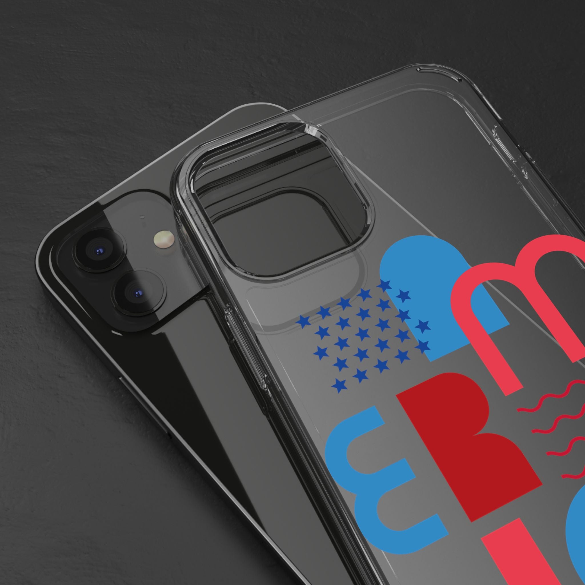Stylish Clear iPhone Case with Geometric Design, Phone Cover for Trendsetters, Festive Gift, Modern Accessory