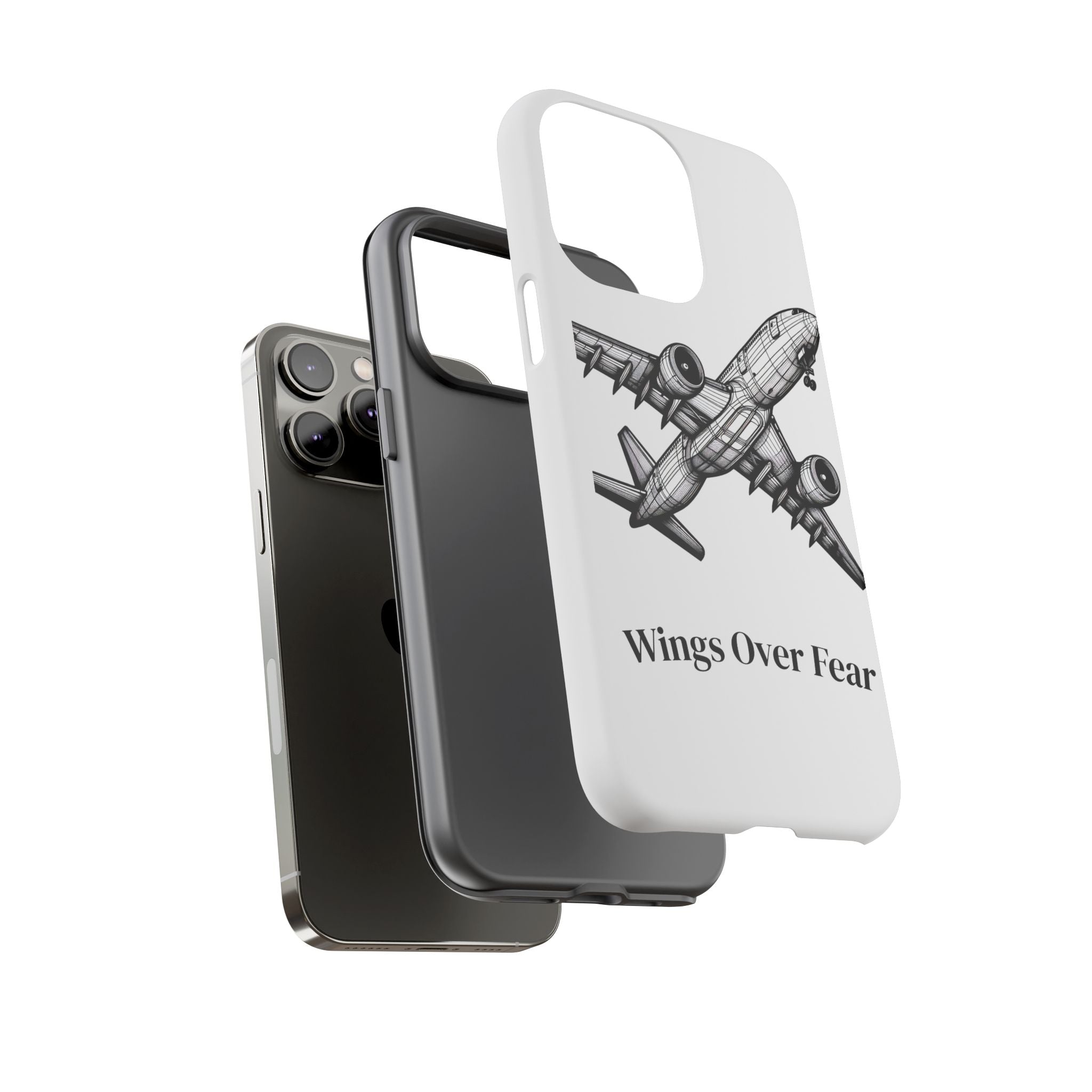 Aviation Phone Case, Inspirational Pilot Gift, Travel Enthusiast Accessory, Unique Airplane Case, Wings Over Fear Design
