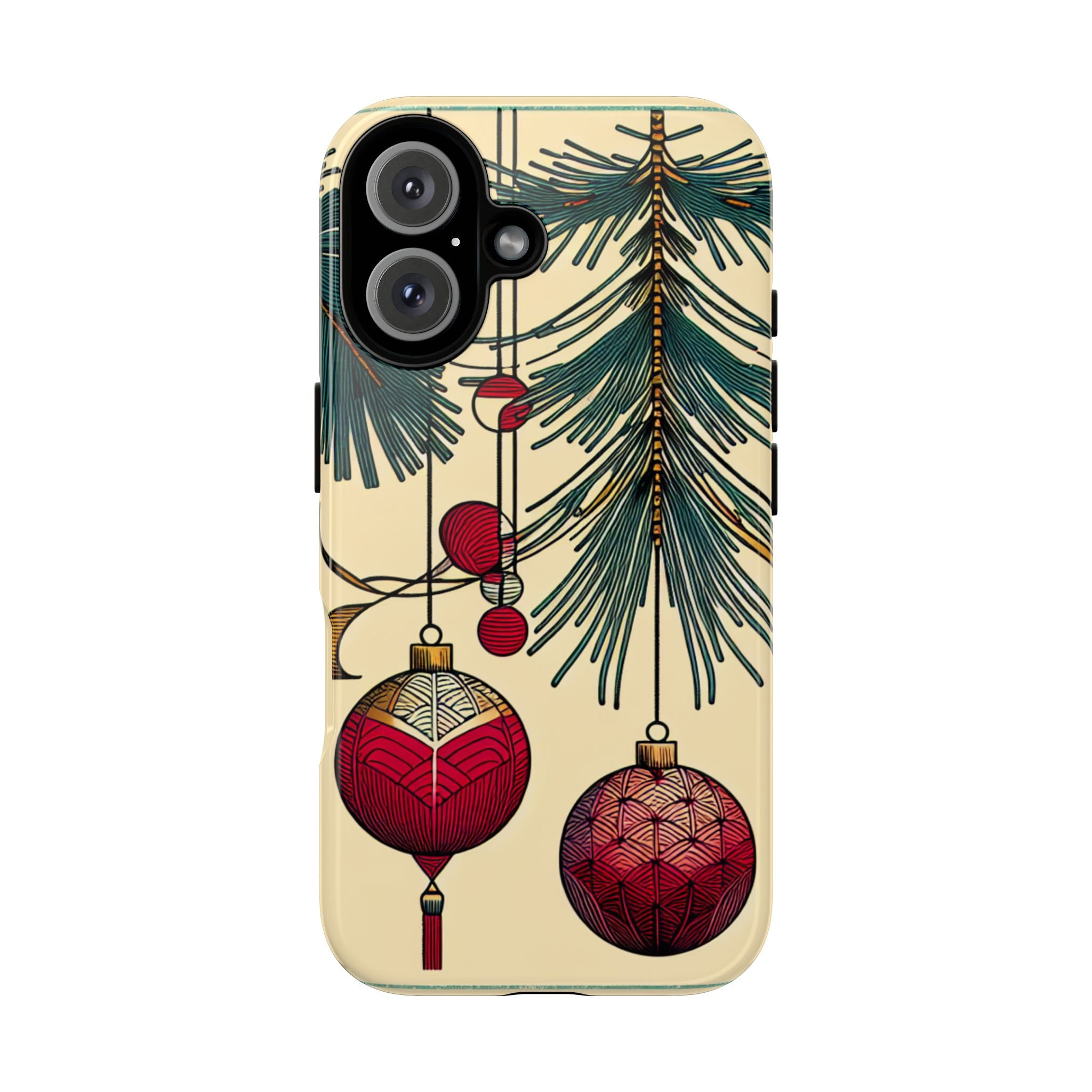Christmas Phone Case with Ornament Design | Holiday Gift, Festive Mobile Cover, Cute Tough Case, Winter Decoration
