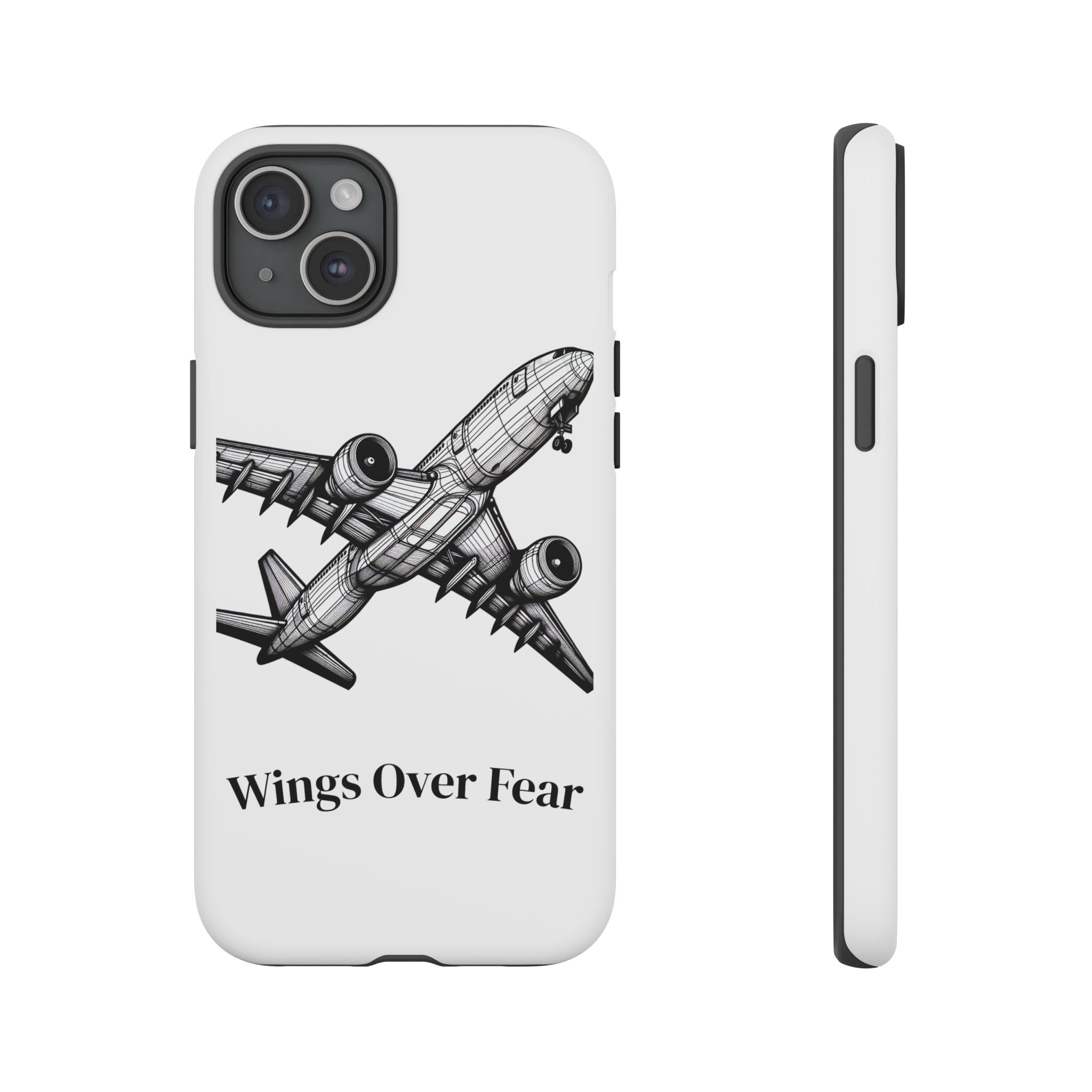 Aviation Phone Case, Inspirational Pilot Gift, Travel Enthusiast Accessory, Unique Airplane Case, Wings Over Fear Design