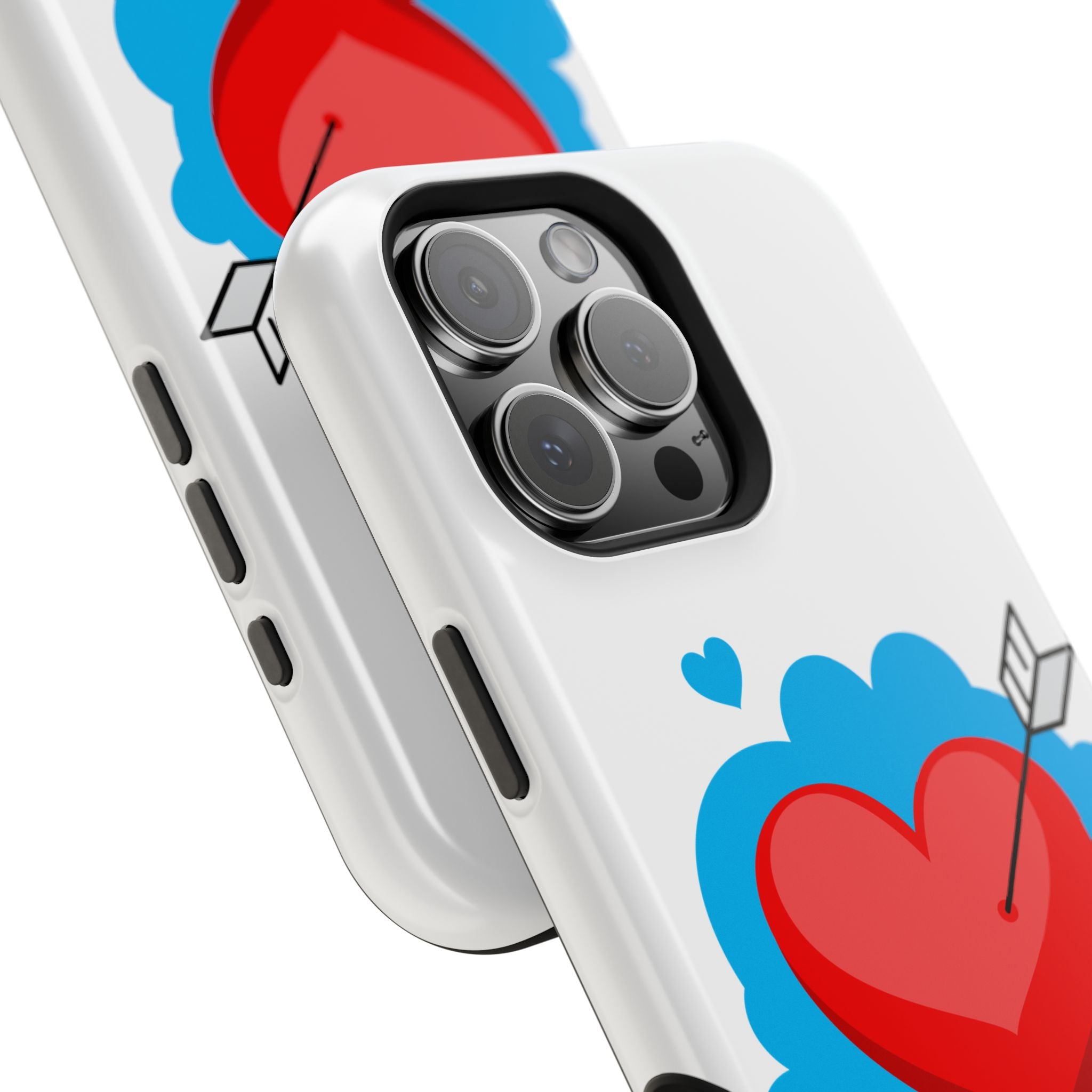 Heart Arrow Impact-Resistant Phone Case, Cute Phone Cover, Valentine's Day Gift, Durable Case, Love Themed Accessory