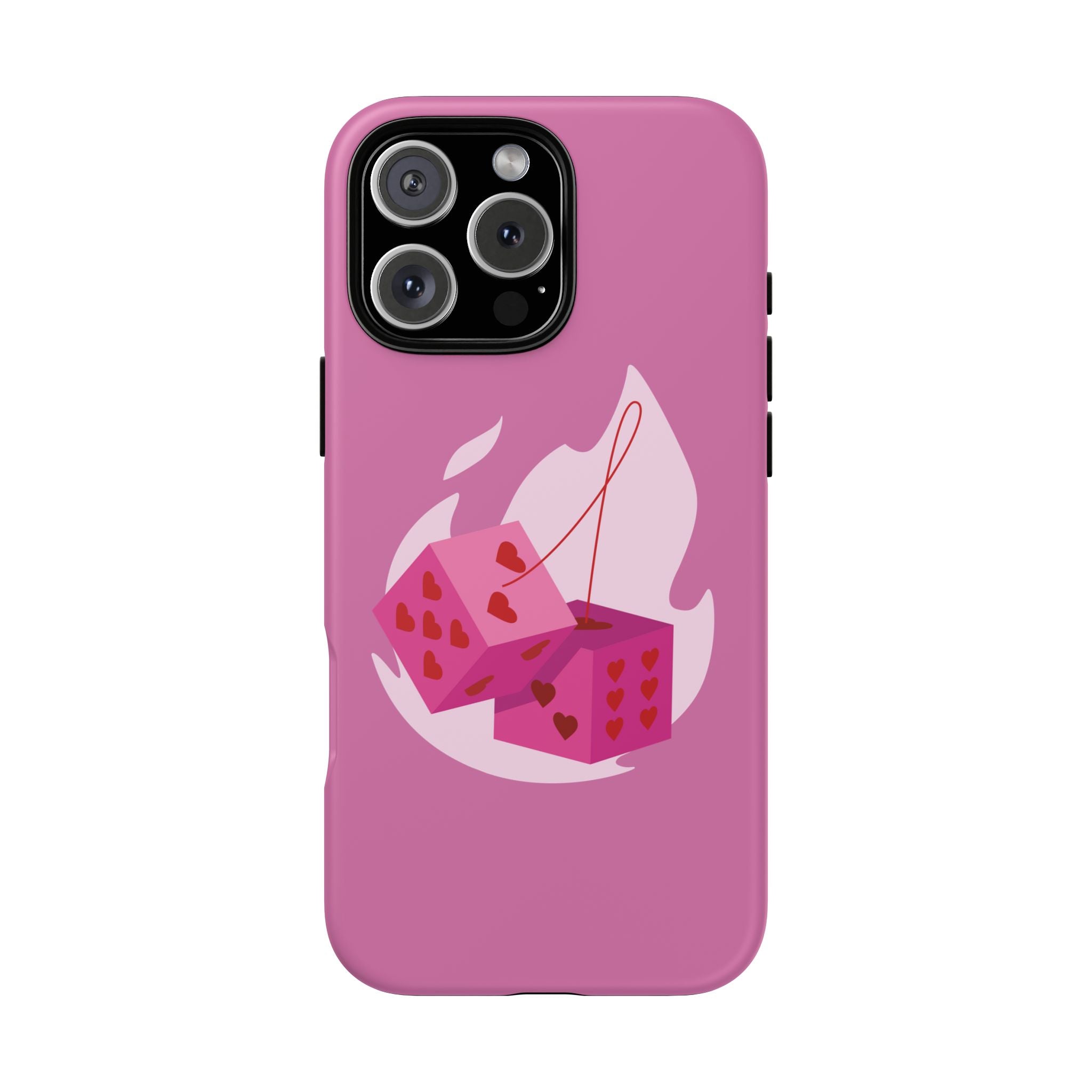 Phone Case, Tough Phone Cover, Heart Design, Cute Cell Accessories, Valentine's Day Gift, Trendy Pink Case