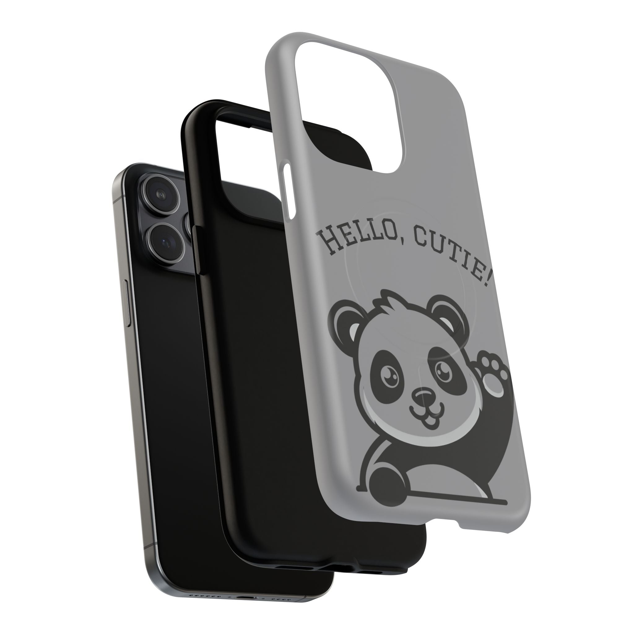 Cute Panda Phone Case, Tough Magnetic Cases for iPhone, Hello Cutie Design, Fun Gift for Kids, Unique Tech Accessories