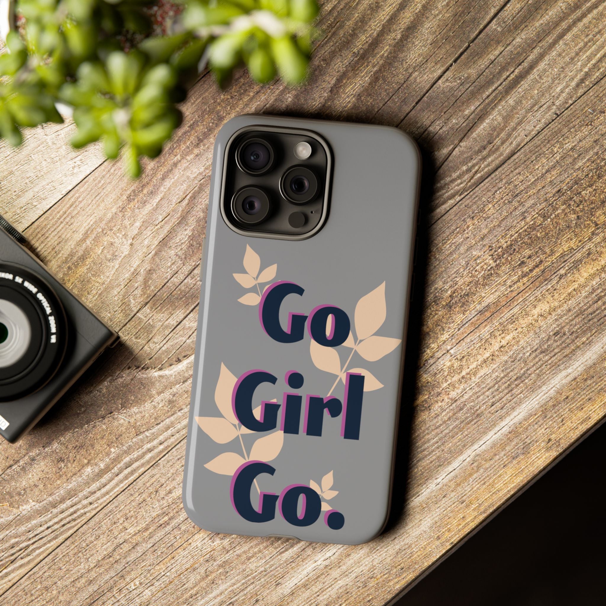 Stylish Phone Case - Go Girl Go, Motivational Tough Case, Gift for Her, Kindness Reminder, Floral Mobile Cover, Inspirational Phone [...]