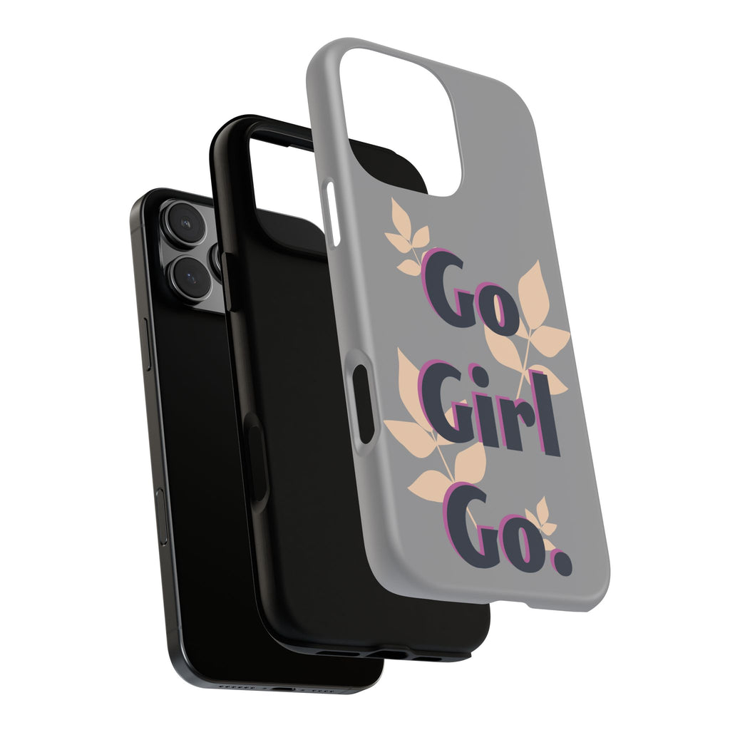 Stylish Phone Case - Go Girl Go, Motivational Tough Case, Gift for Her, Kindness Reminder, Floral Mobile Cover, Inspirational Phone [...]