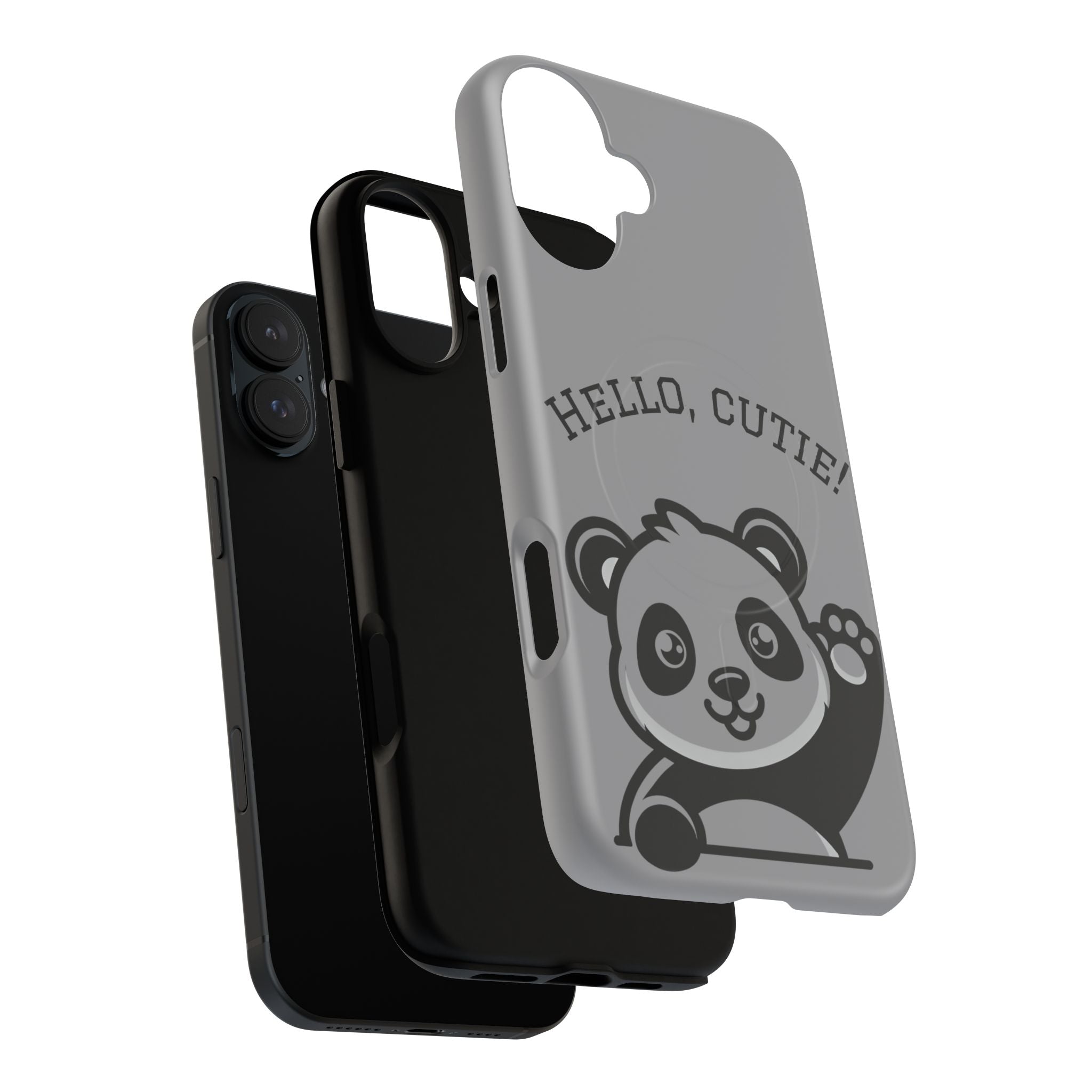 Cute Panda Phone Case, Tough Magnetic Cases for iPhone, Hello Cutie Design, Fun Gift for Kids, Unique Tech Accessories