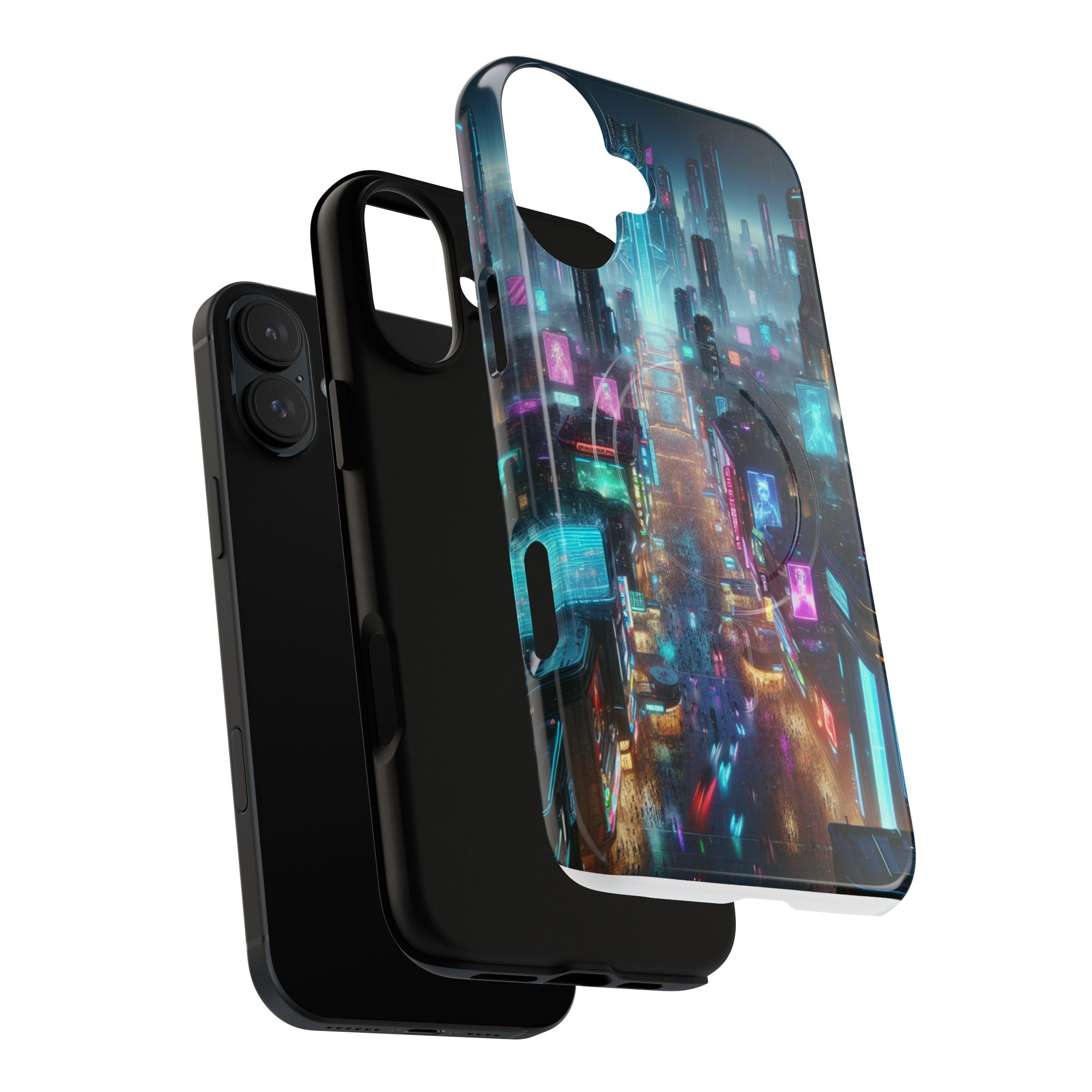 Futuristic Cityscape Phone Case, Tough Magnetic Cases, Urban Aesthetic, Tech Accessories, Gifts for Tech Lovers, Holiday Phone Cases