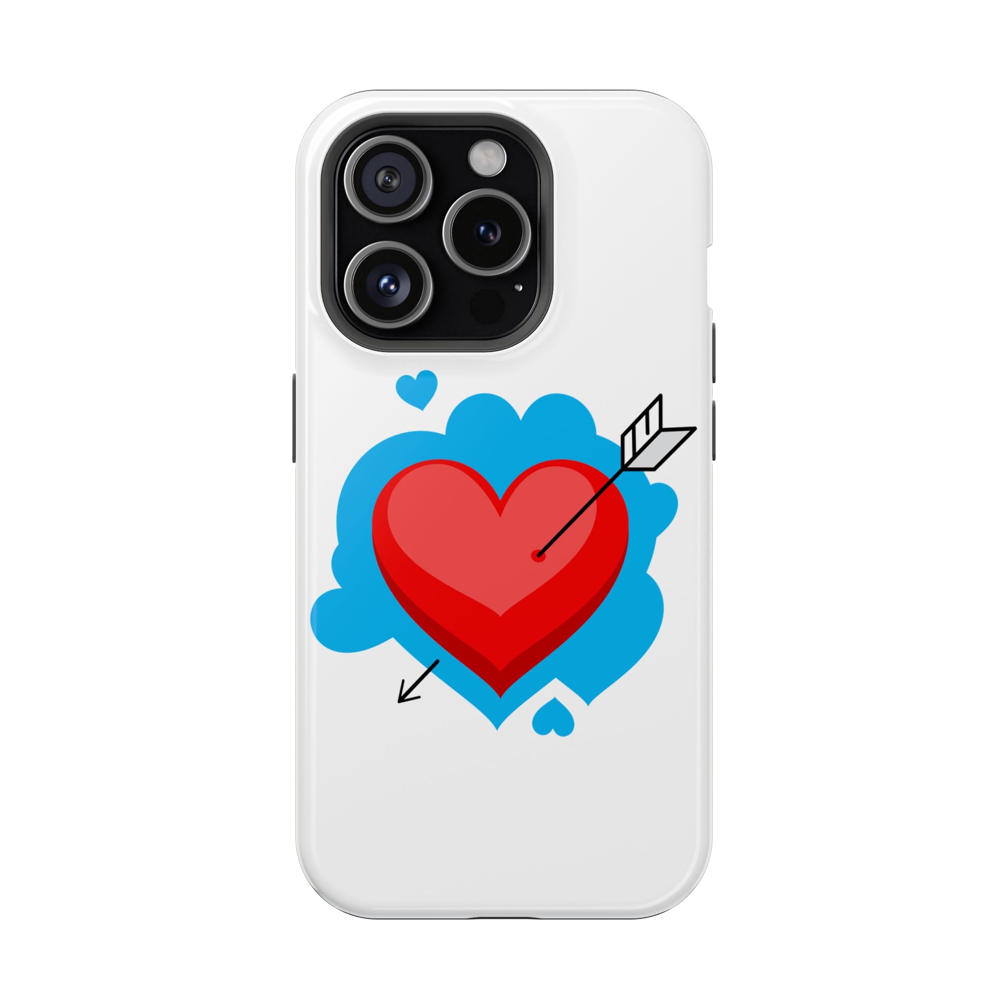 Heart Arrow Impact-Resistant Phone Case, Cute Phone Cover, Valentine's Day Gift, Durable Case, Love Themed Accessory