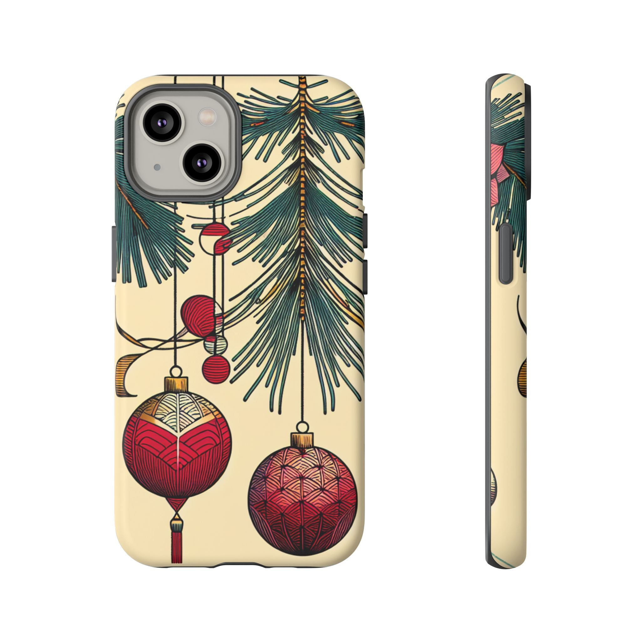 Christmas Phone Case with Ornament Design | Holiday Gift, Festive Mobile Cover, Cute Tough Case, Winter Decoration