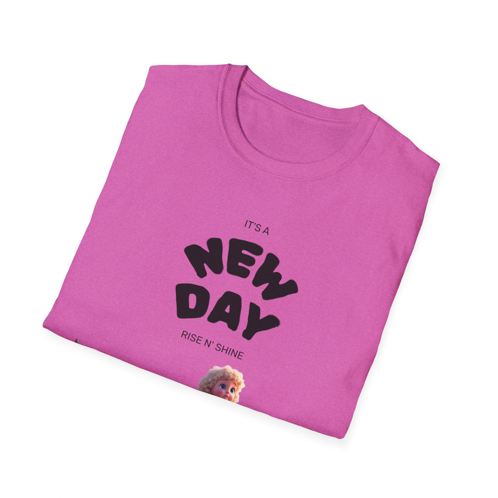 Whimsical Dolphin T-Shirt | Unisex Softstyle Tee | Fun Graphic Tee, New Day Shirt, Ocean Lover Gift, Casual Wear