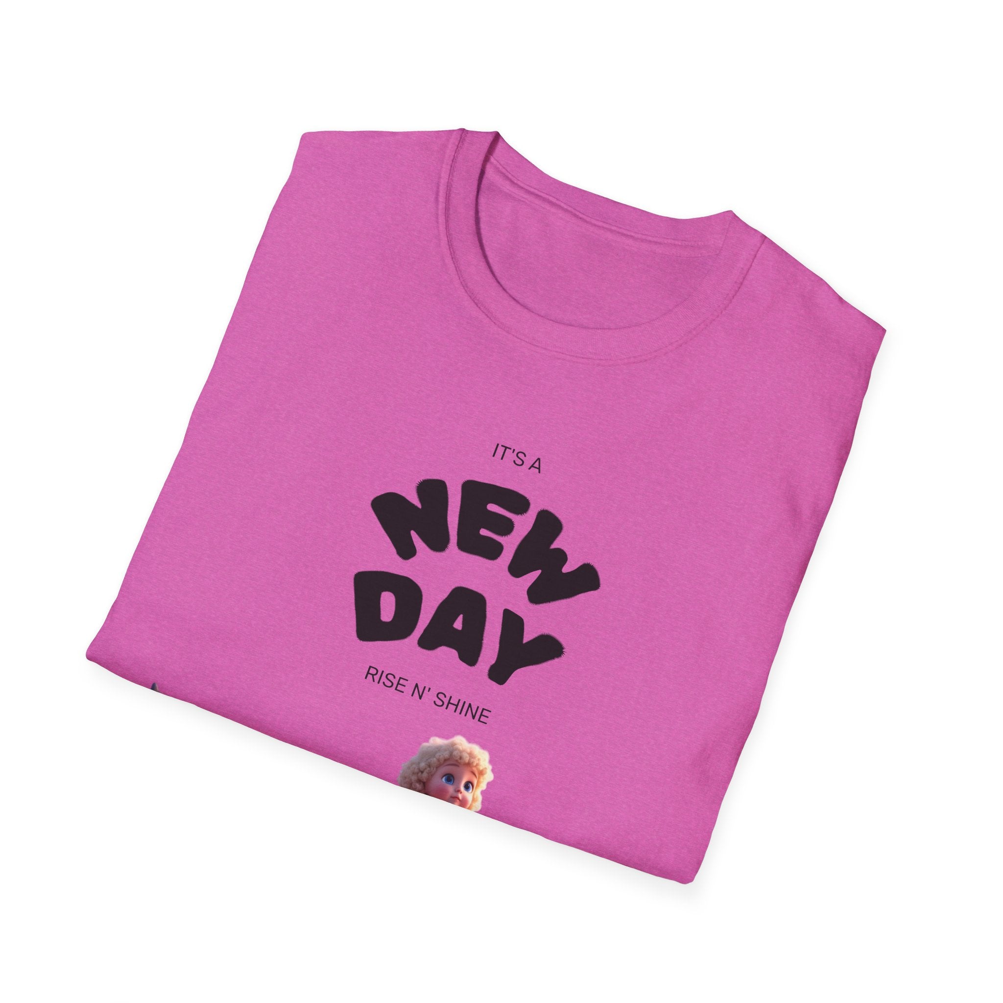 Whimsical Dolphin T-Shirt | Unisex Softstyle Tee | Fun Graphic Tee, New Day Shirt, Ocean Lover Gift, Casual Wear