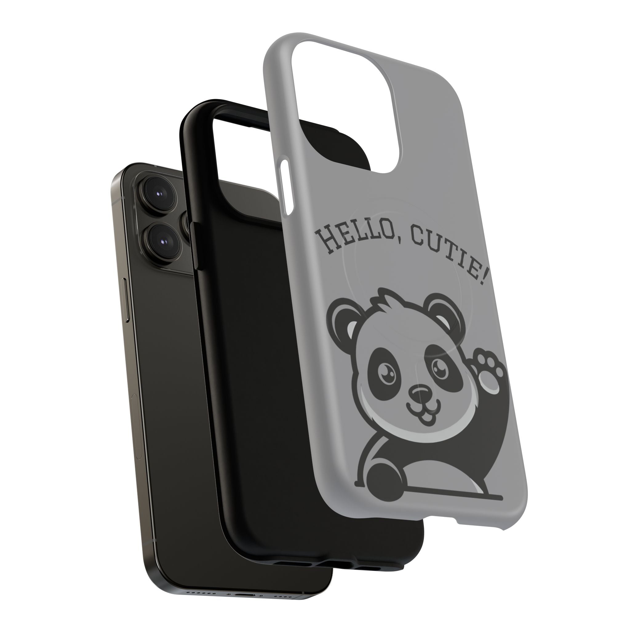 Cute Panda Phone Case, Tough Magnetic Cases for iPhone, Hello Cutie Design, Fun Gift for Kids, Unique Tech Accessories