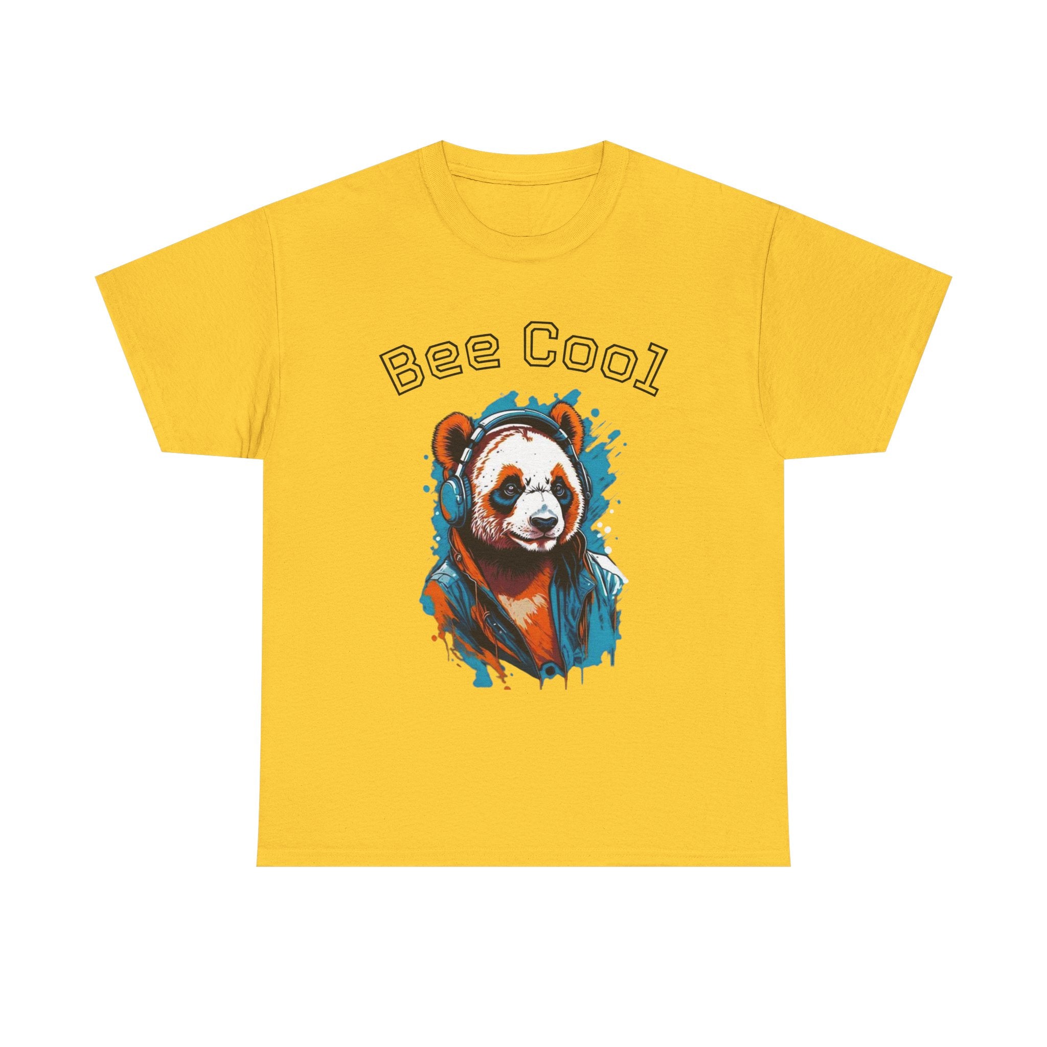 Bee Cool Panda Tee for Animal Lovers, Unisex Graphic T-Shirt, Casual Wear, Birthday Gift, Eco-Friendly Apparel
