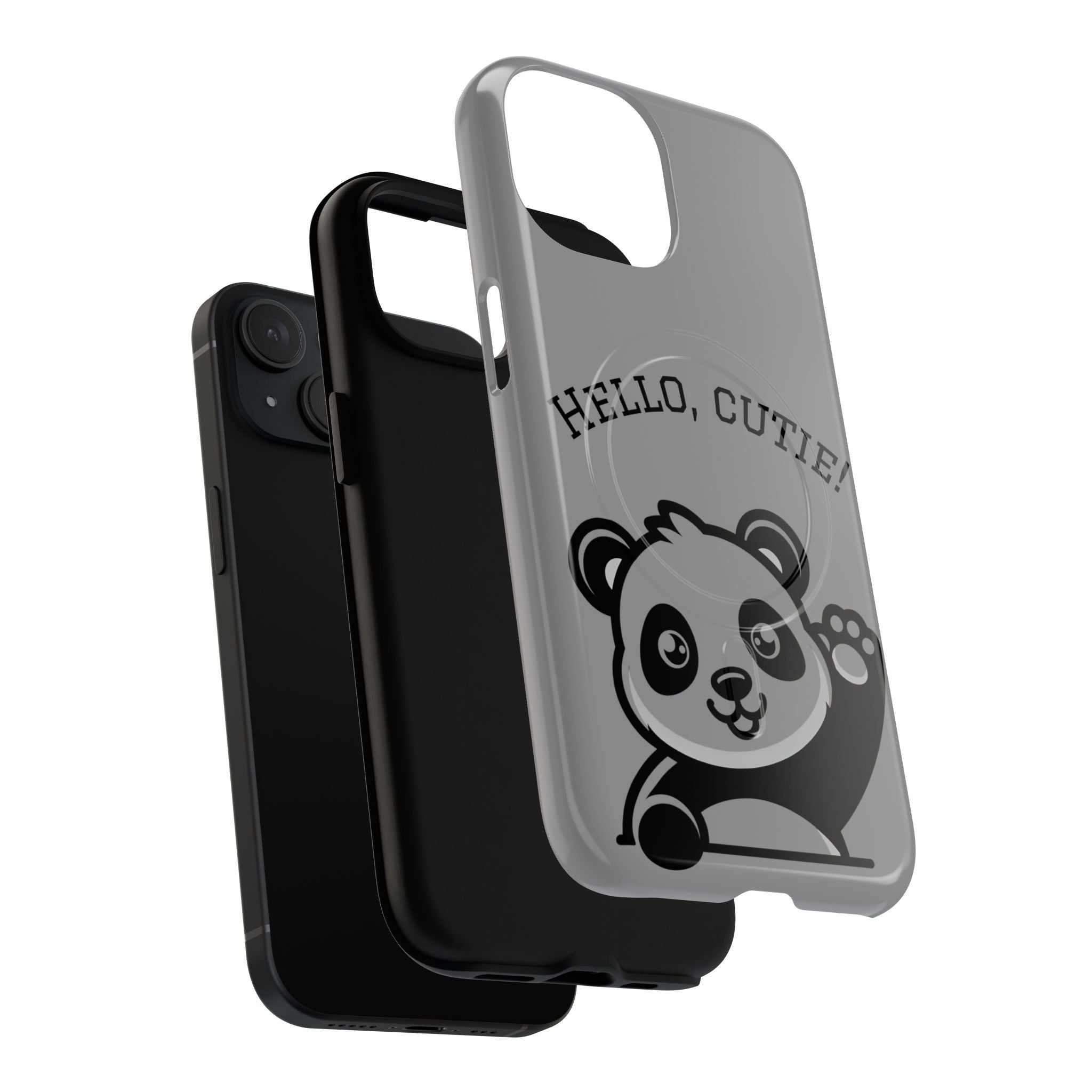 Cute Panda Phone Case, Tough Magnetic Cases for iPhone, Hello Cutie Design, Fun Gift for Kids, Unique Tech Accessories