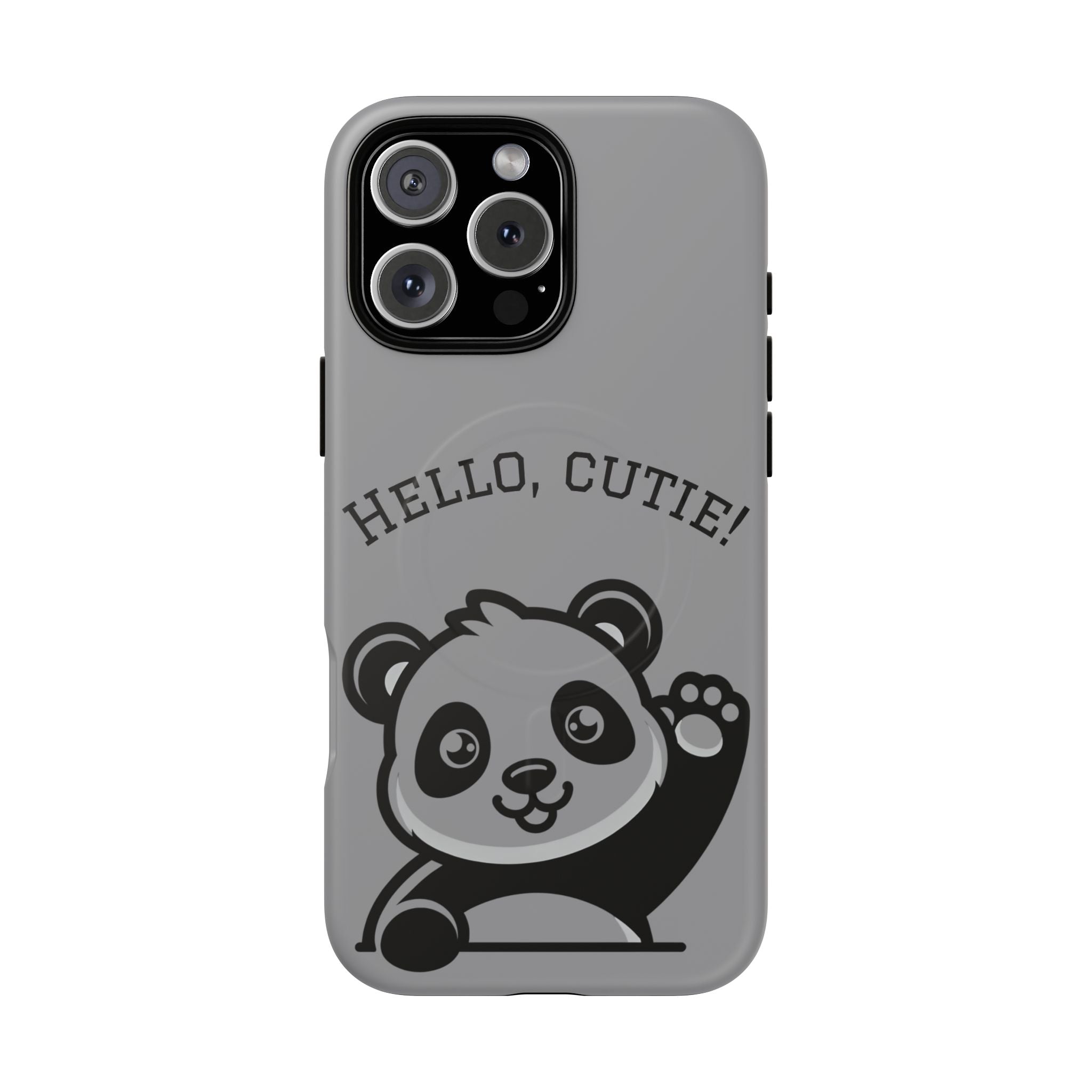 Cute Panda Phone Case, Tough Magnetic Cases for iPhone, Hello Cutie Design, Fun Gift for Kids, Unique Tech Accessories