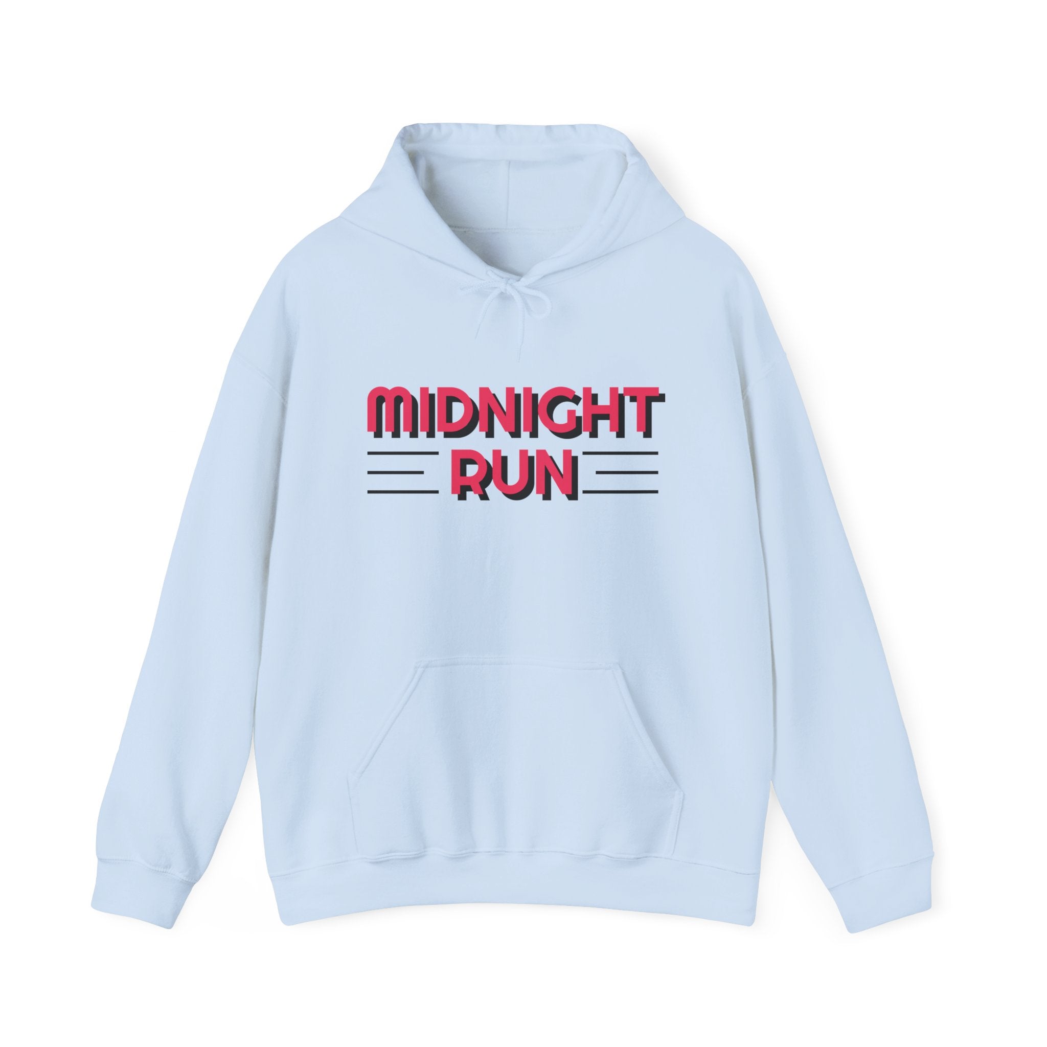 Midnight Run Hooded Sweatshirt, Cozy Pullover for Fitness, Gym Wear, Casual Outing, Gift for Runners, Active Lifestyle