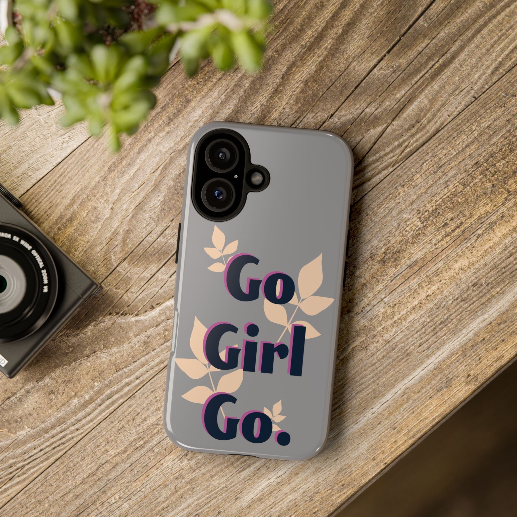 Stylish Phone Case - Go Girl Go, Motivational Tough Case, Gift for Her, Kindness Reminder, Floral Mobile Cover, Inspirational Phone [...]
