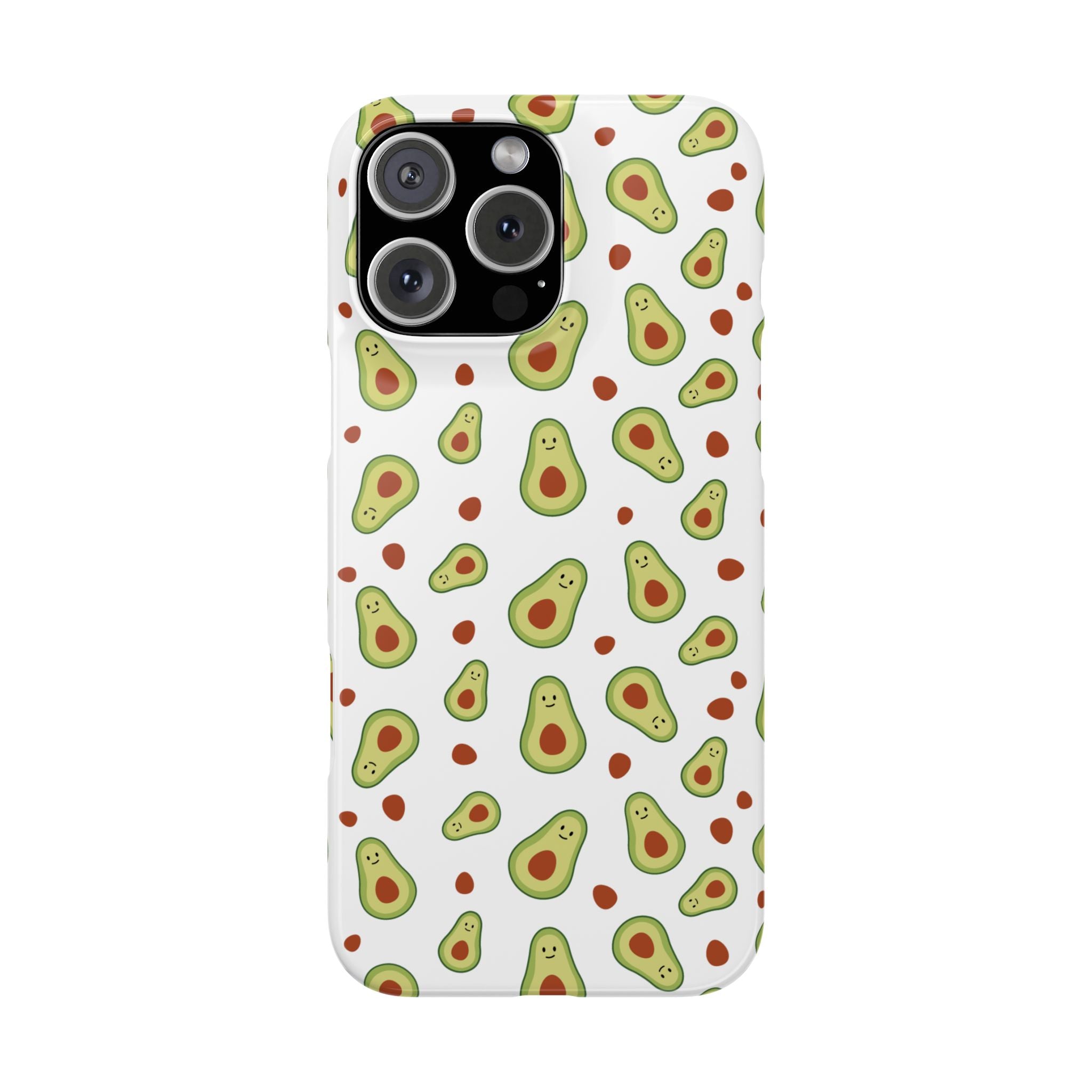 Avocado Pattern Slim Phone Cases, Cute Phone Cover, Trendy Cell Phone Accessory, Gift for Foodies, Fun Avocado Gift